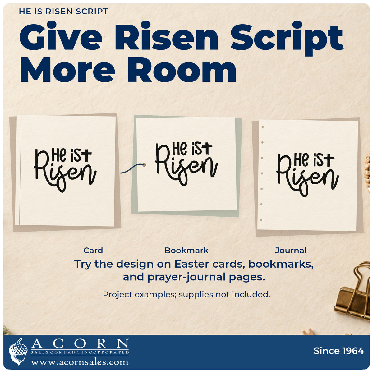 More project ideas and possibilities using the He Is Risen Script Lettering Duo Hand Stamp.