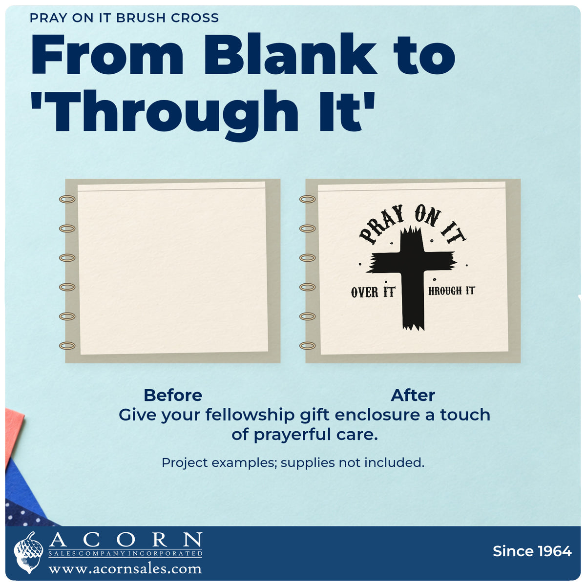 Pray On It Brush Cross Pre-Inked Stamp – PSI adding the finishing touch to handmade gifts and packaging.