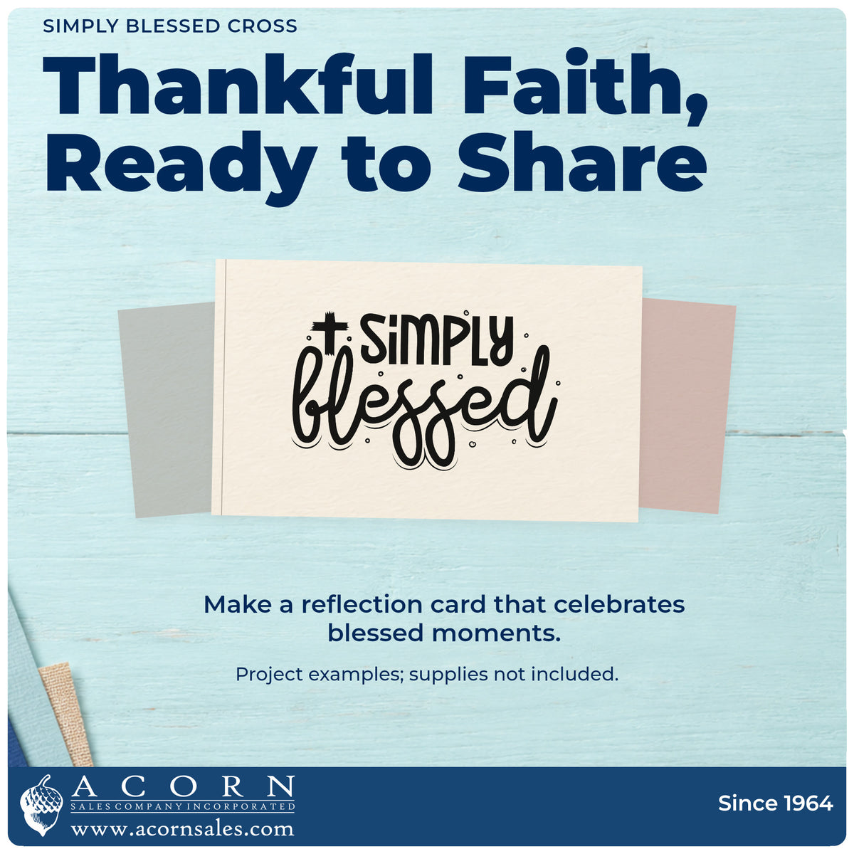 Finished handmade project created with the Simply Blessed Cross Accent Stamp – Self-Inking.