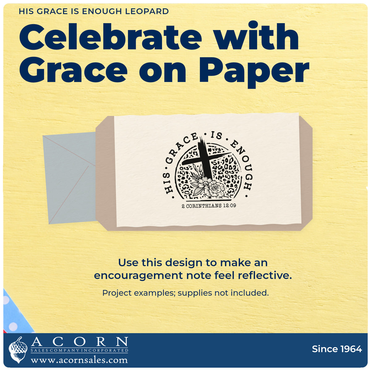 Finished handmade project created with the His Grace Is Enough Leopard Self-Inking Stamp.