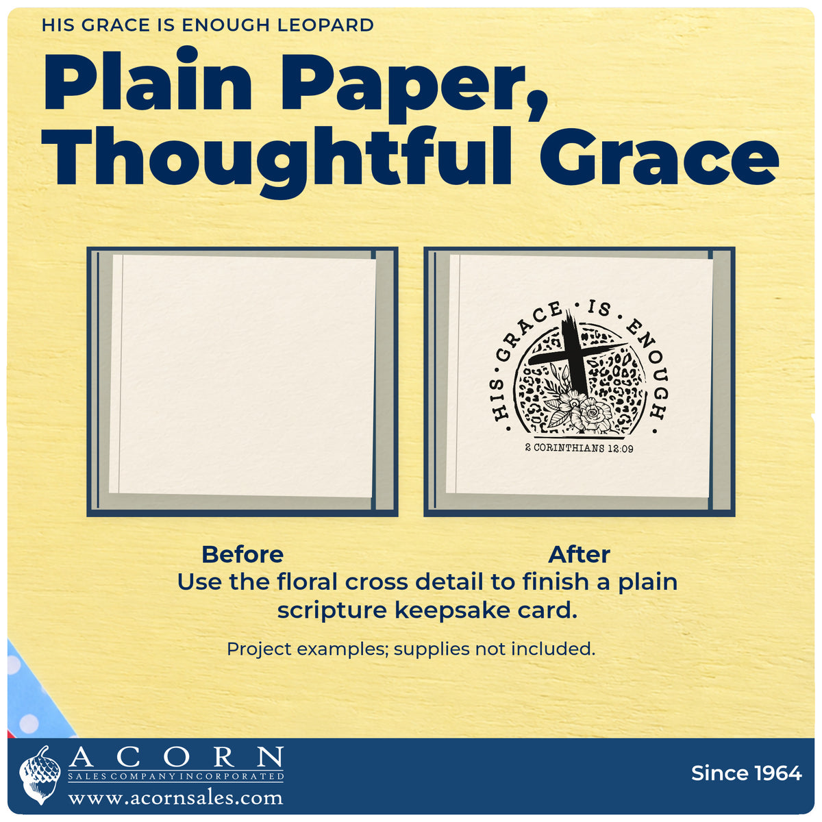 His Grace Is Enough Leopard Self-Inking Stamp adding the finishing touch to handmade gifts and packaging.