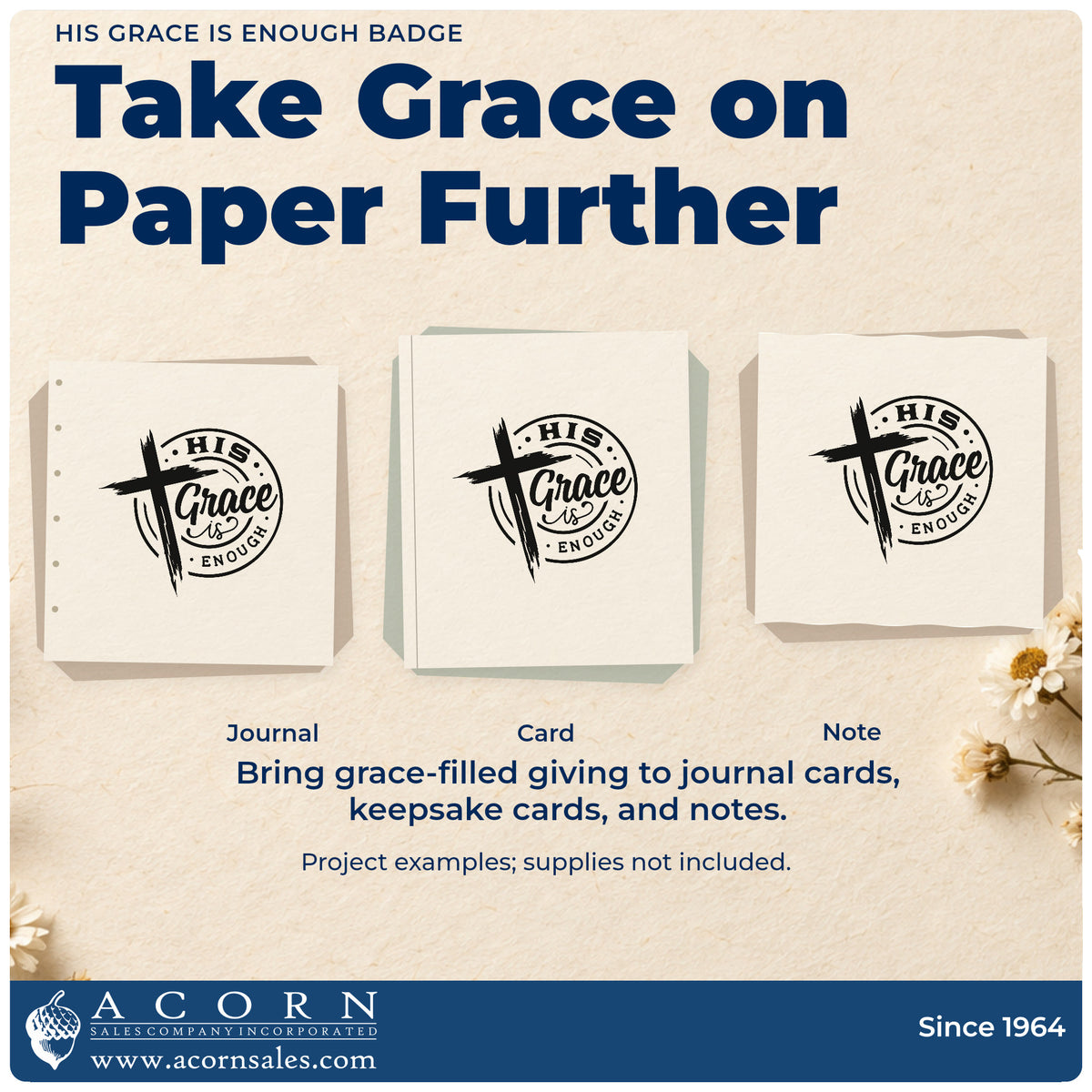 More project ideas and possibilities using the His Grace Is Enough Emblem Stamp – Slim Pre-Inked.