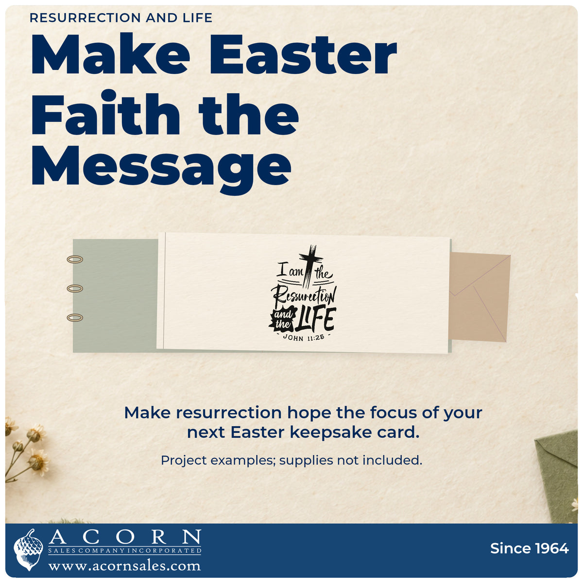 A finished handmade project stamped with the Resurrection And Life Stamp - Premium Vintage Pro Wooden, ideal for easter basket tags.