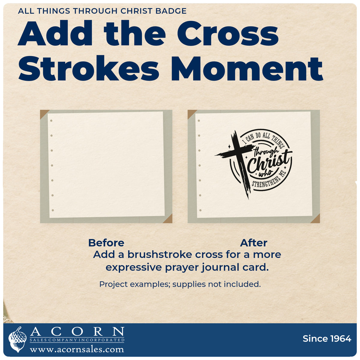 Self-Inking All Things Through Christ Badge Stamp adding the finishing touch to handmade gifts and packaging.