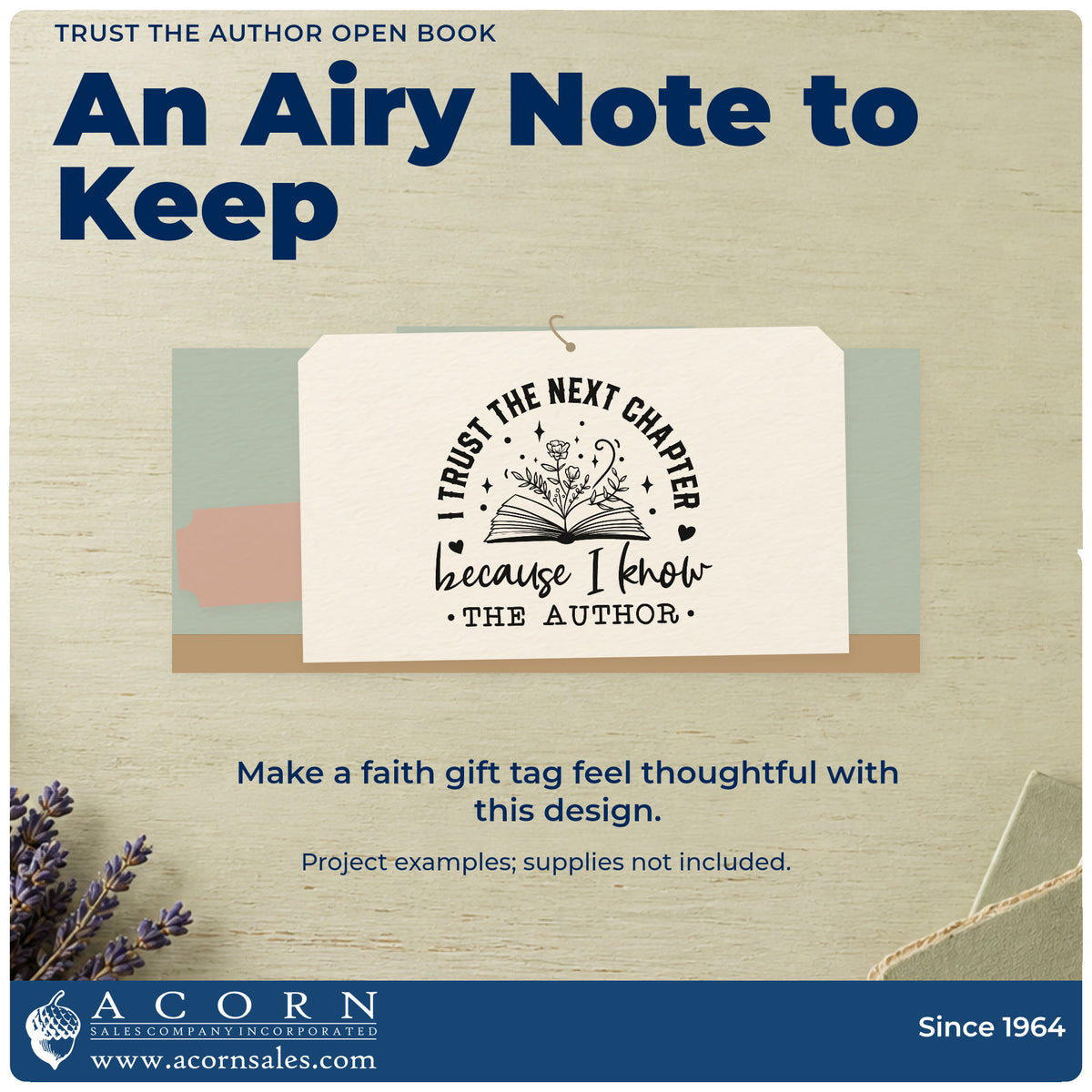 Finished handmade project created with the Trust The Author Open Book Floral Accents Hand Stamp – Duo.