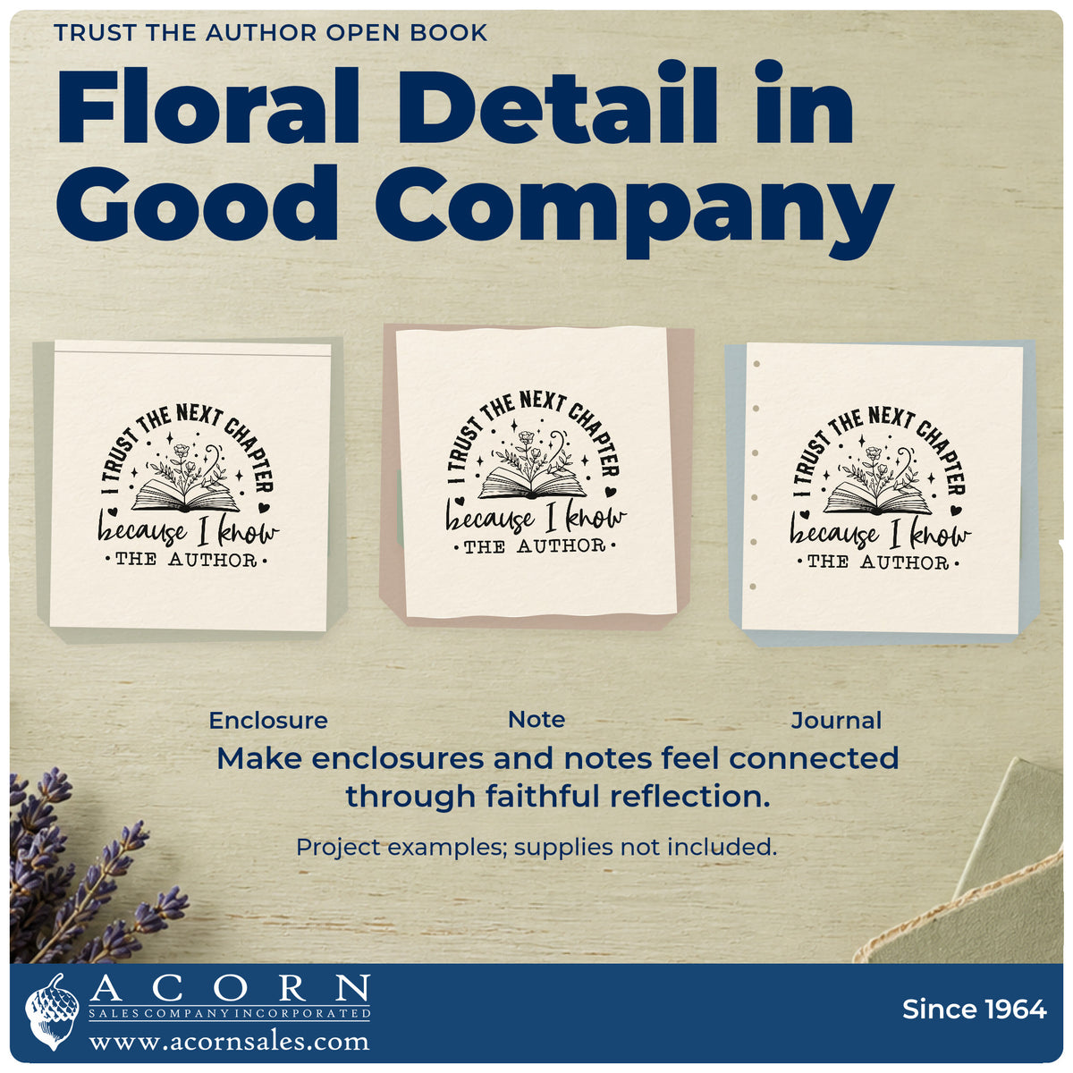 More project ideas and possibilities using the Trust The Author Open Book Floral Accents Hand Stamp – Duo.