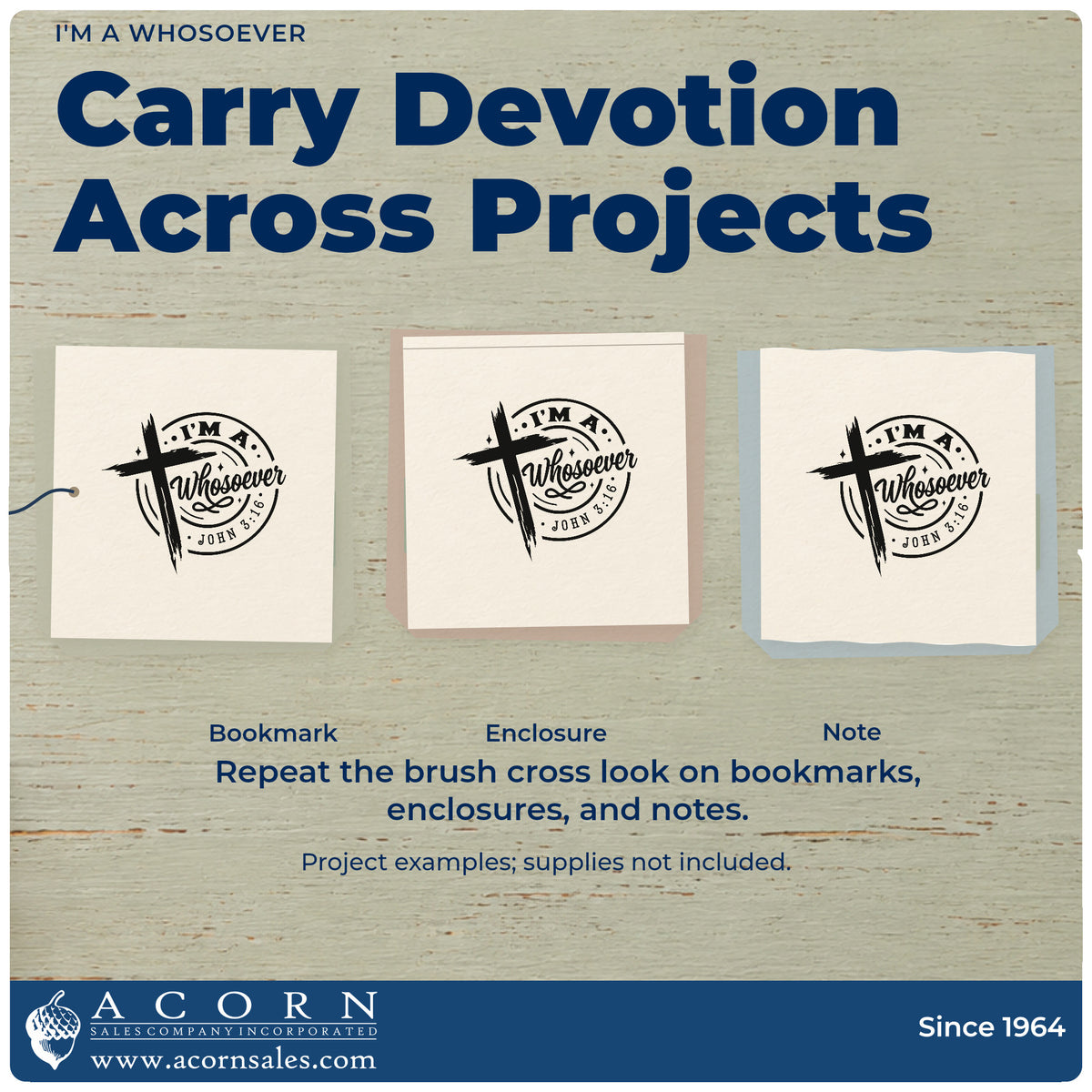 More project ideas and possibilities using the I'm A Whosoever Brushstroke Cross Hand Stamp – Duo.