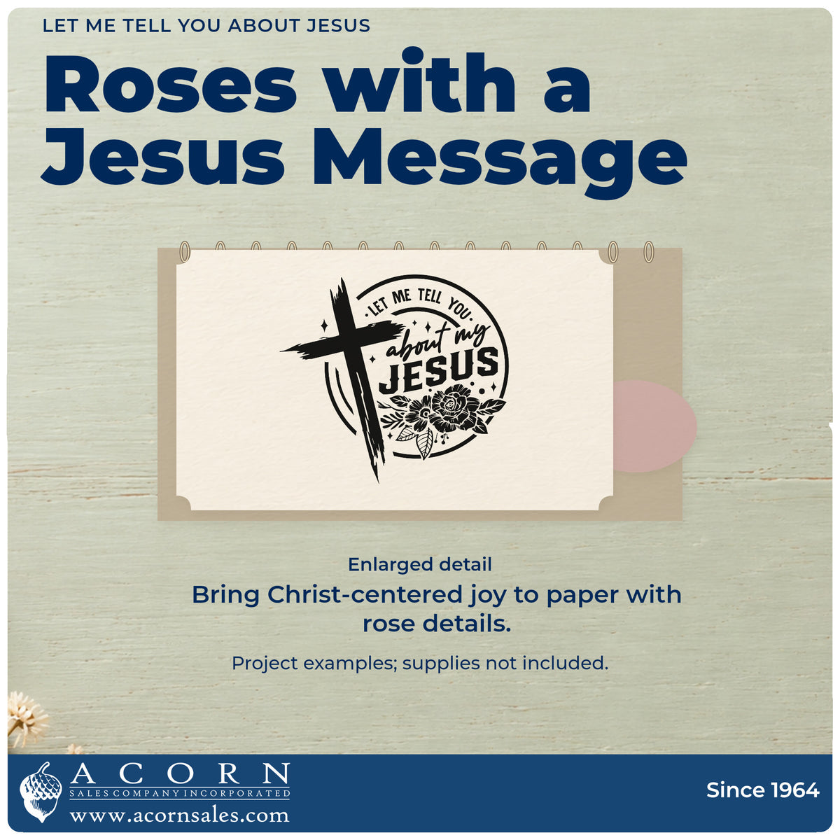Let Me Tell You About My Jesus Stamp – PSI Pre-Inked design shown close up for craft and DIY project inspiration.