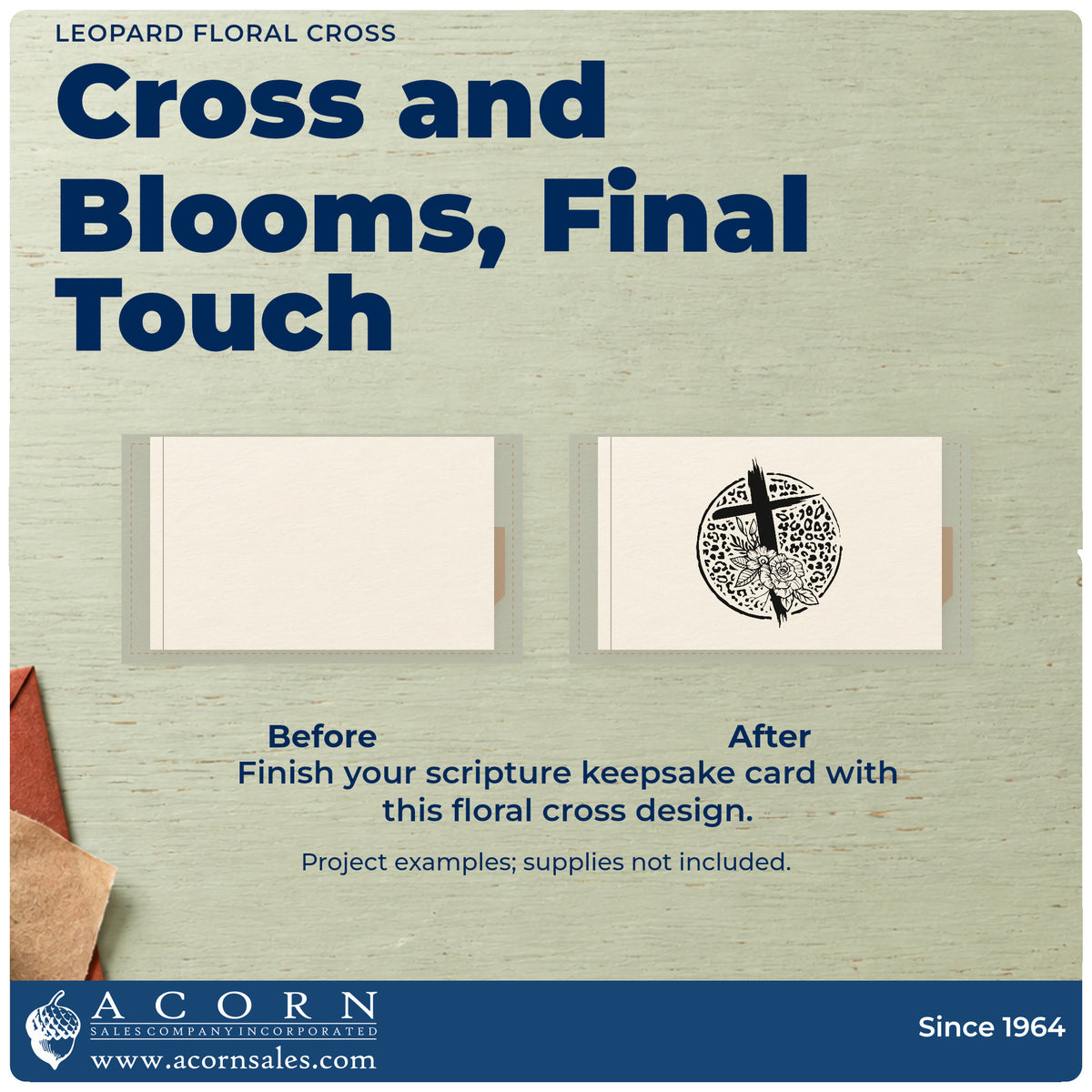 Cross And Flowers Leopard Circle Pre-Inked Stamp – PSI adding the finishing touch to handmade gifts and packaging.