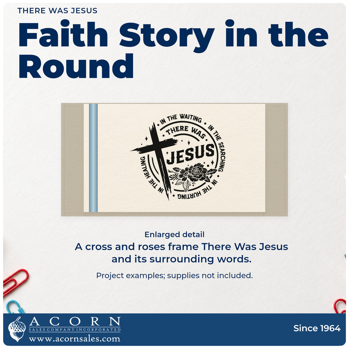 There Was Jesus With Cross Hand Stamp – Duo design shown close up for craft and DIY project inspiration.