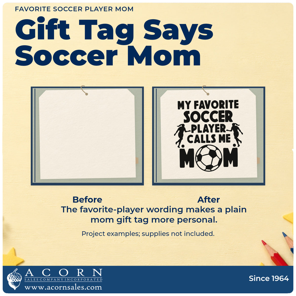 My Favorite Soccer Player Calls Me Mom PSI Pre-Inked Stamp adding the finishing touch to handmade gifts and packaging.