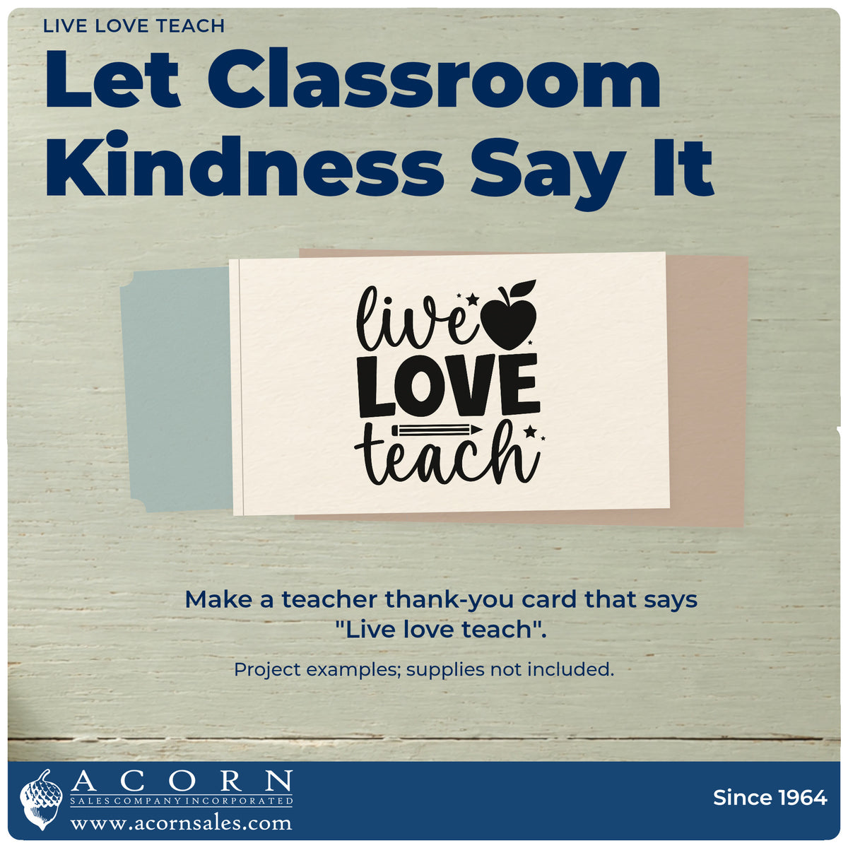 Finished handmade project created with the Live Love Teach Rubber Stamp – Duo Hand.