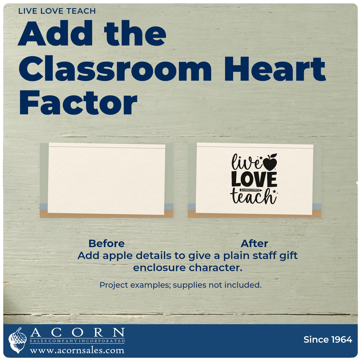 Live Love Teach Rubber Stamp – Duo Hand adding the finishing touch to handmade gifts and packaging.