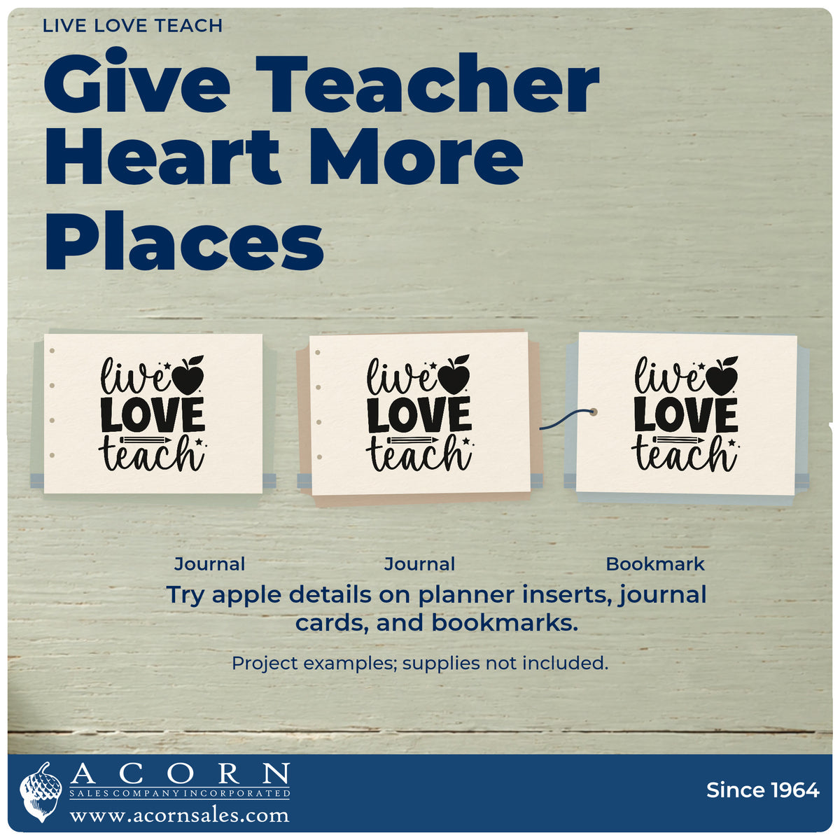 More project ideas and possibilities using the Live Love Teach Rubber Stamp – Duo Hand.