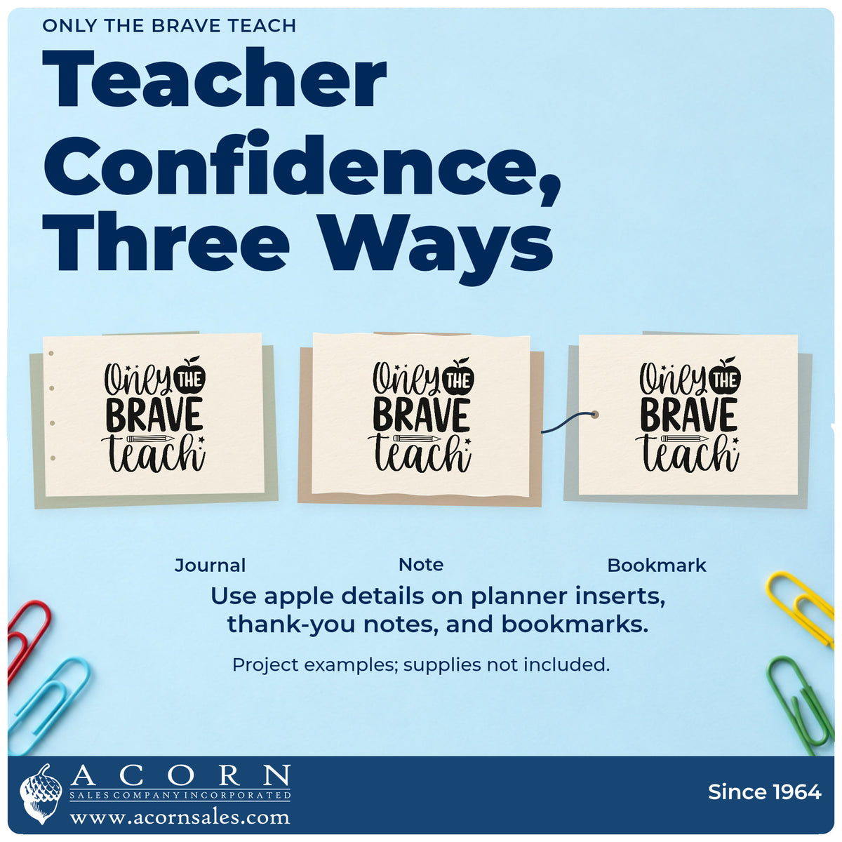 More project ideas and possibilities using the Only The Brave Teach Rubber Stamp – Duo Hand.