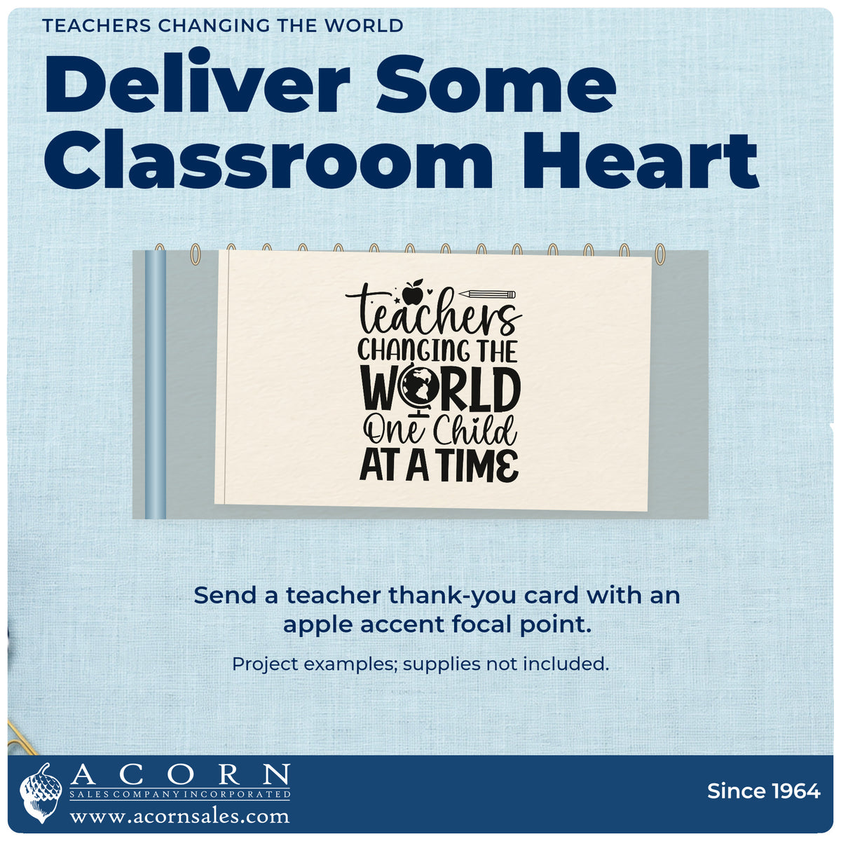 Finished handmade project created with the Teachers Changing The World Rubber Stamp – Duo Hand.