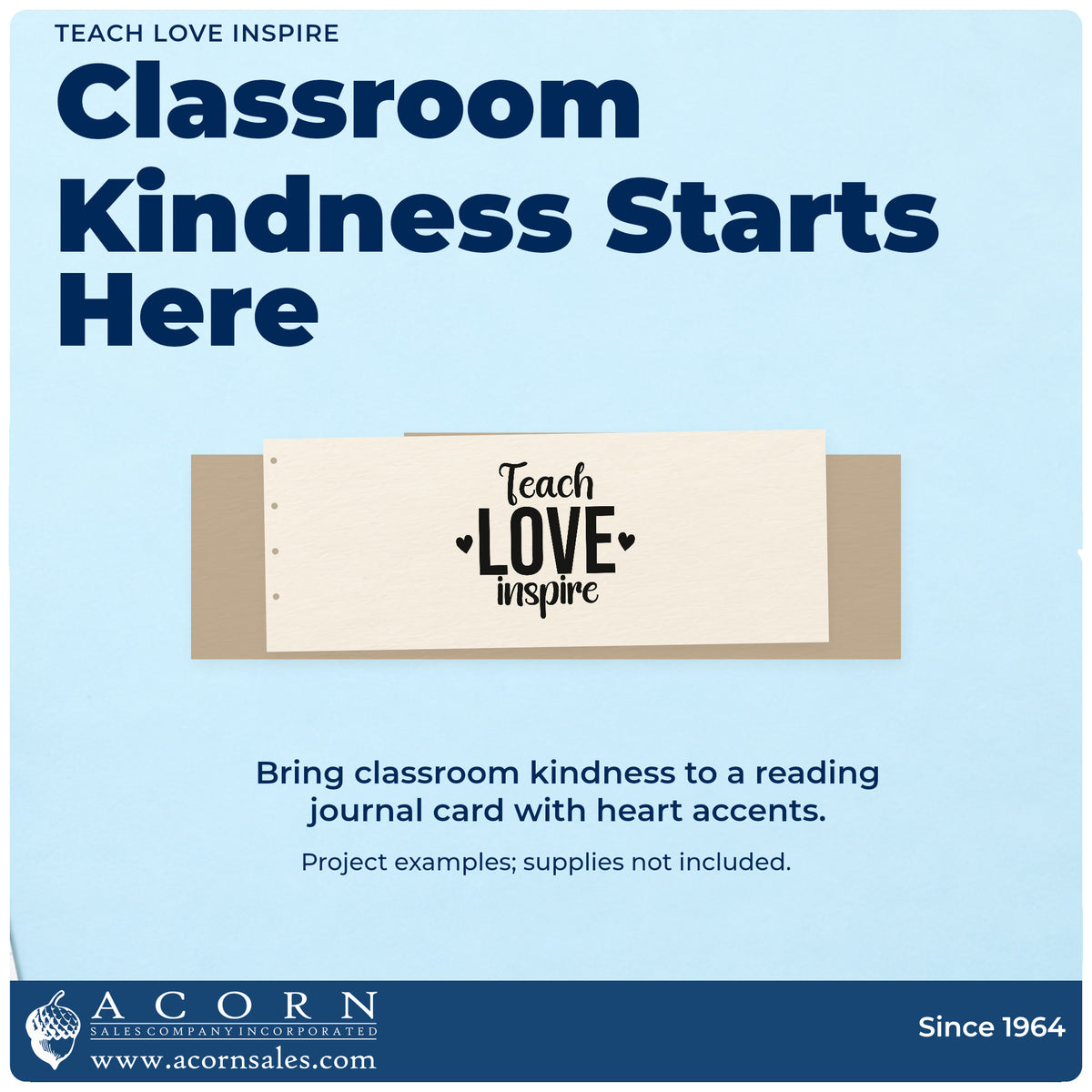 A finished handmade project stamped with the Teach Love Inspire With Hearts Hand Stamp – Duo, ideal for mentorship gift tags.