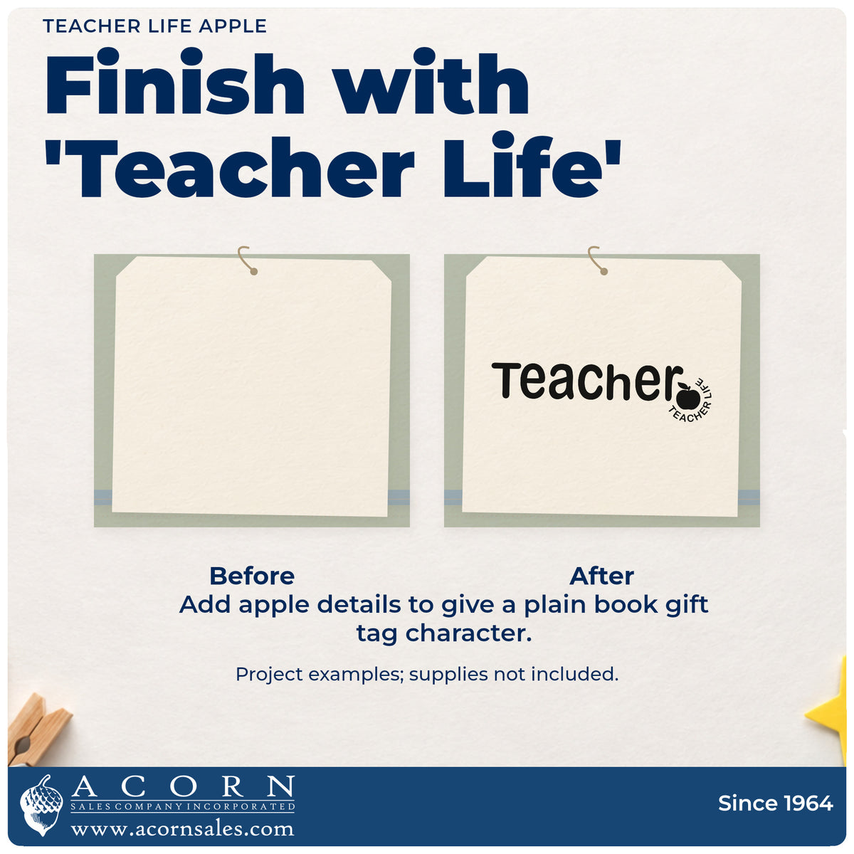Teacher Life Apple Lettering Hand Stamp – Duo adding the finishing touch to handmade gifts and packaging.
