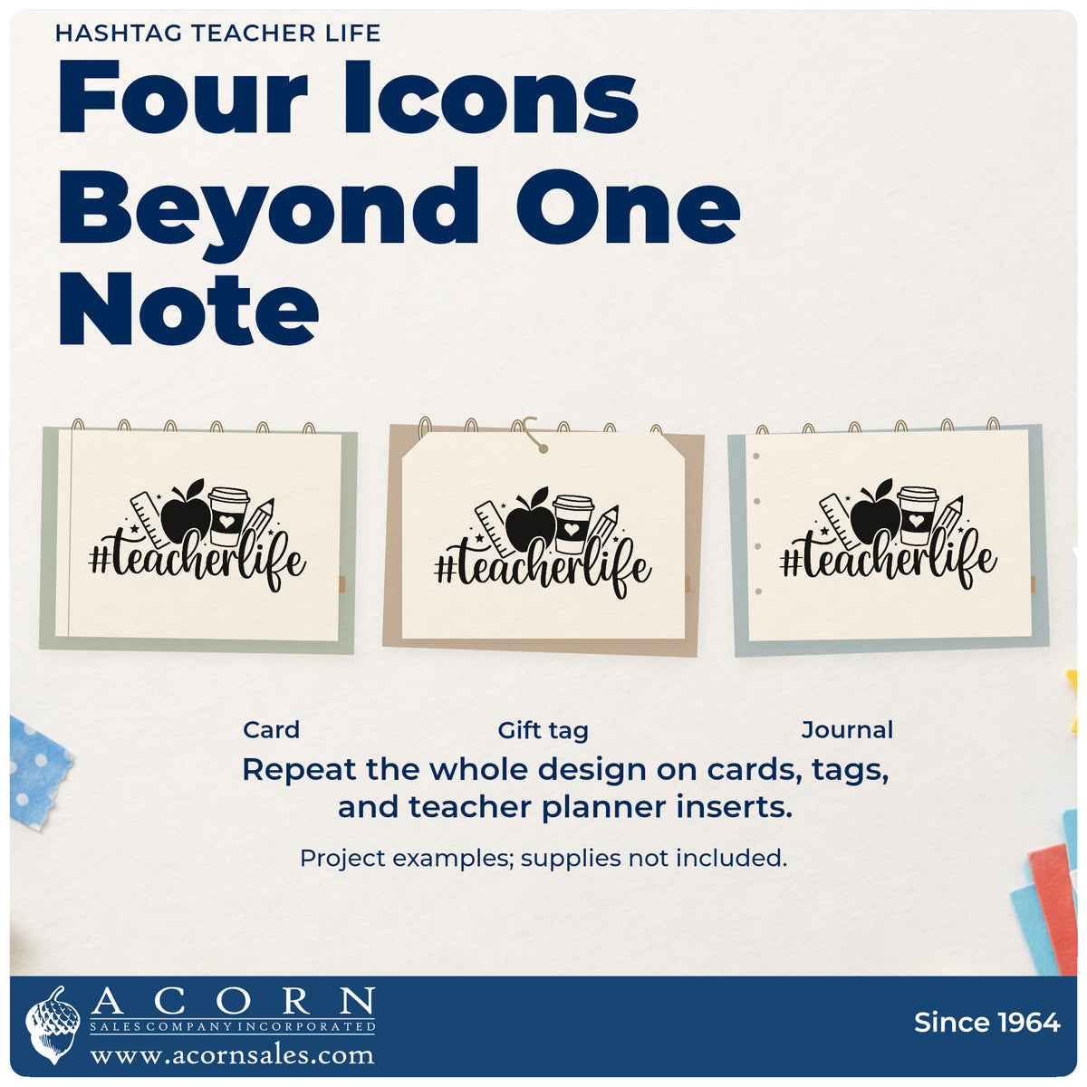More project ideas and possibilities using the Hashtag Teacher Life Apple Rubber Stamp – Duo Hand.