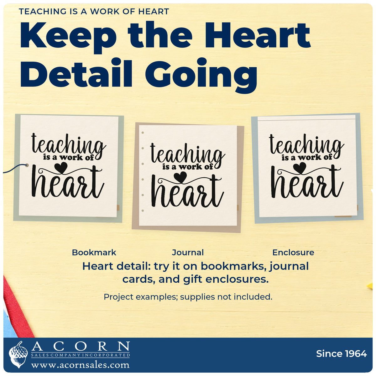 More project ideas and possibilities using the Teaching Heart Word Art Wood Handle Stamp.