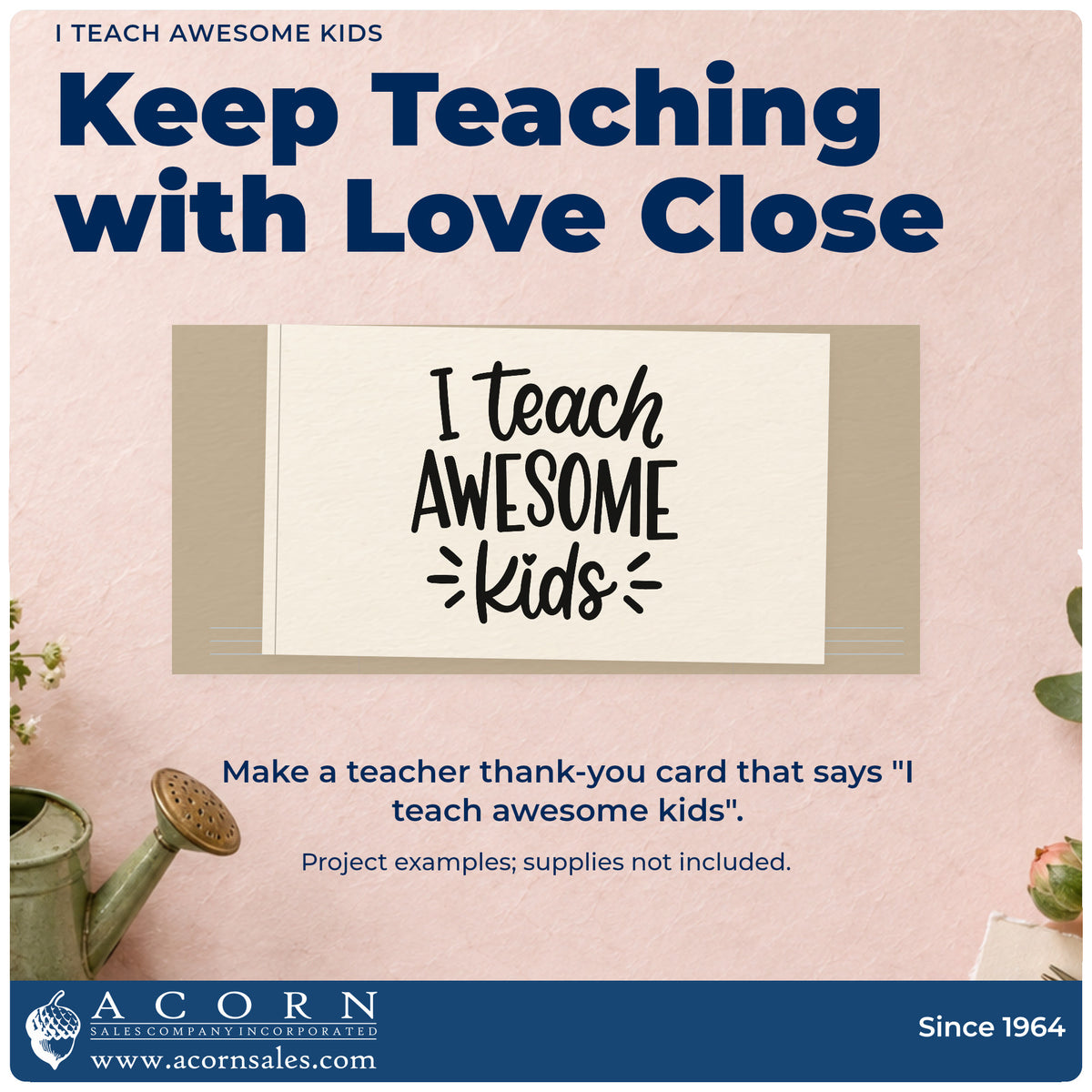 Finished handmade project created with the I Teach Awesome Kids With Hearts Stamp – Self-Inking.