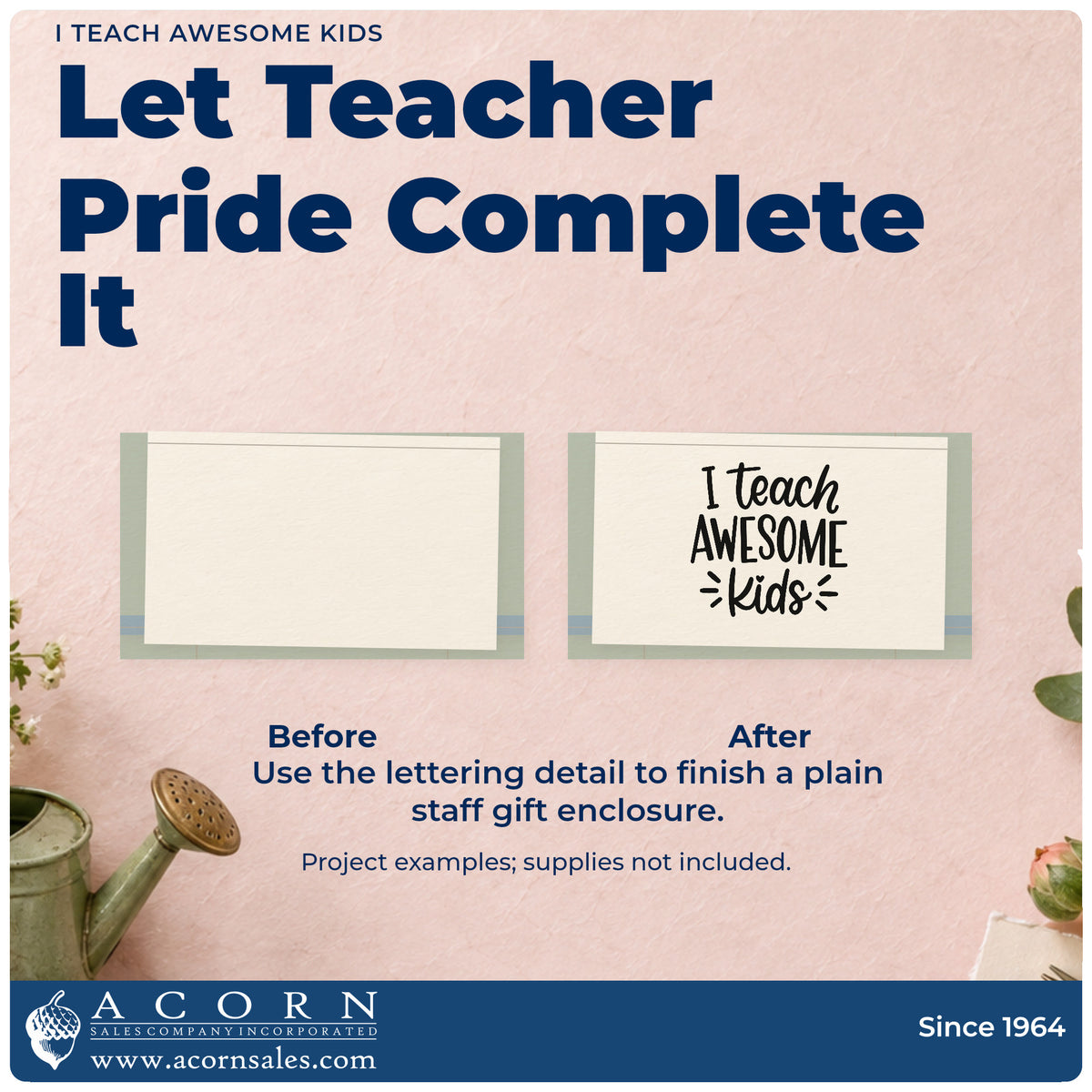 I Teach Awesome Kids With Hearts Stamp – Self-Inking adding the finishing touch to handmade gifts and packaging.