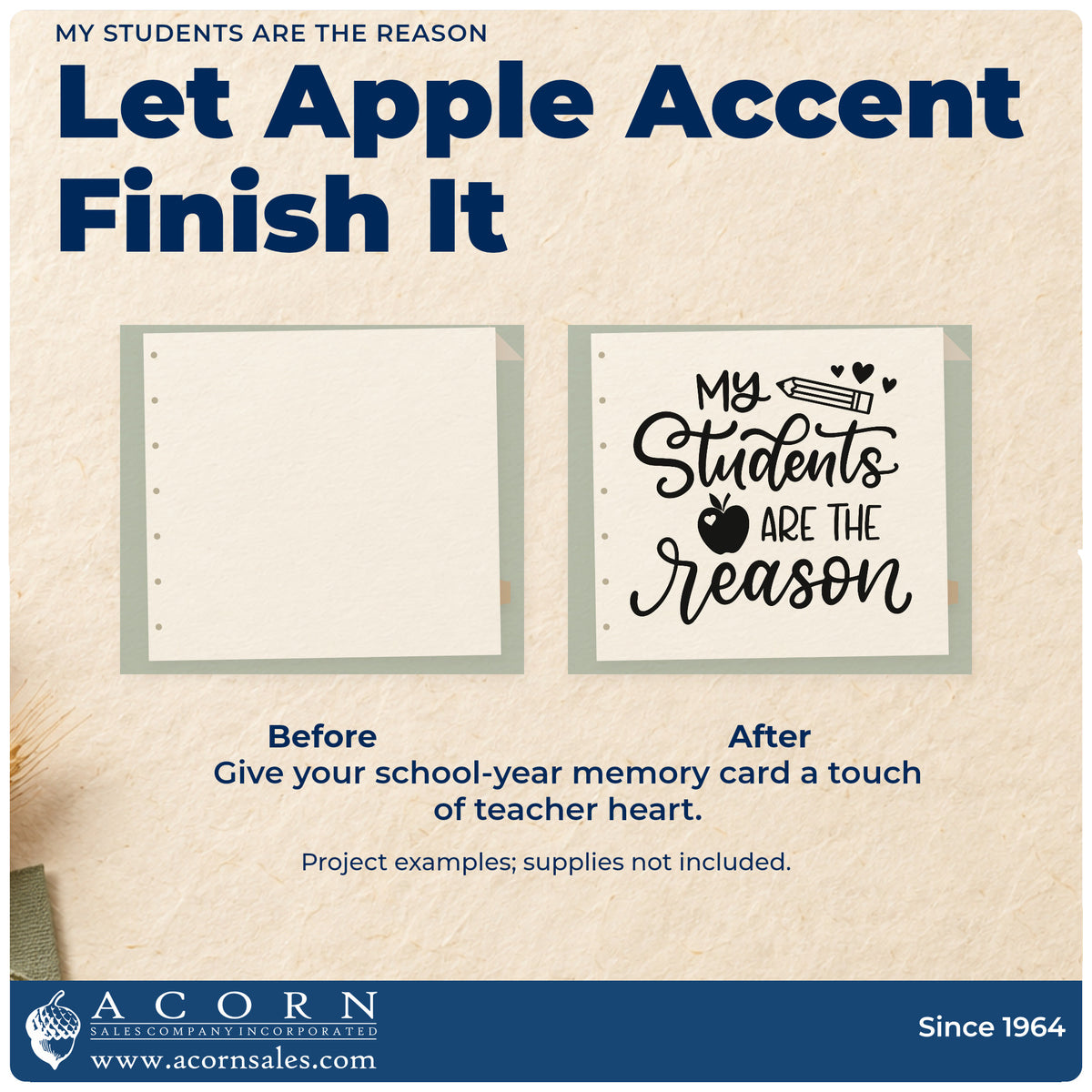 My Students Are The Reason Apple Hand Stamp – Duo adding the finishing touch to handmade gifts and packaging.