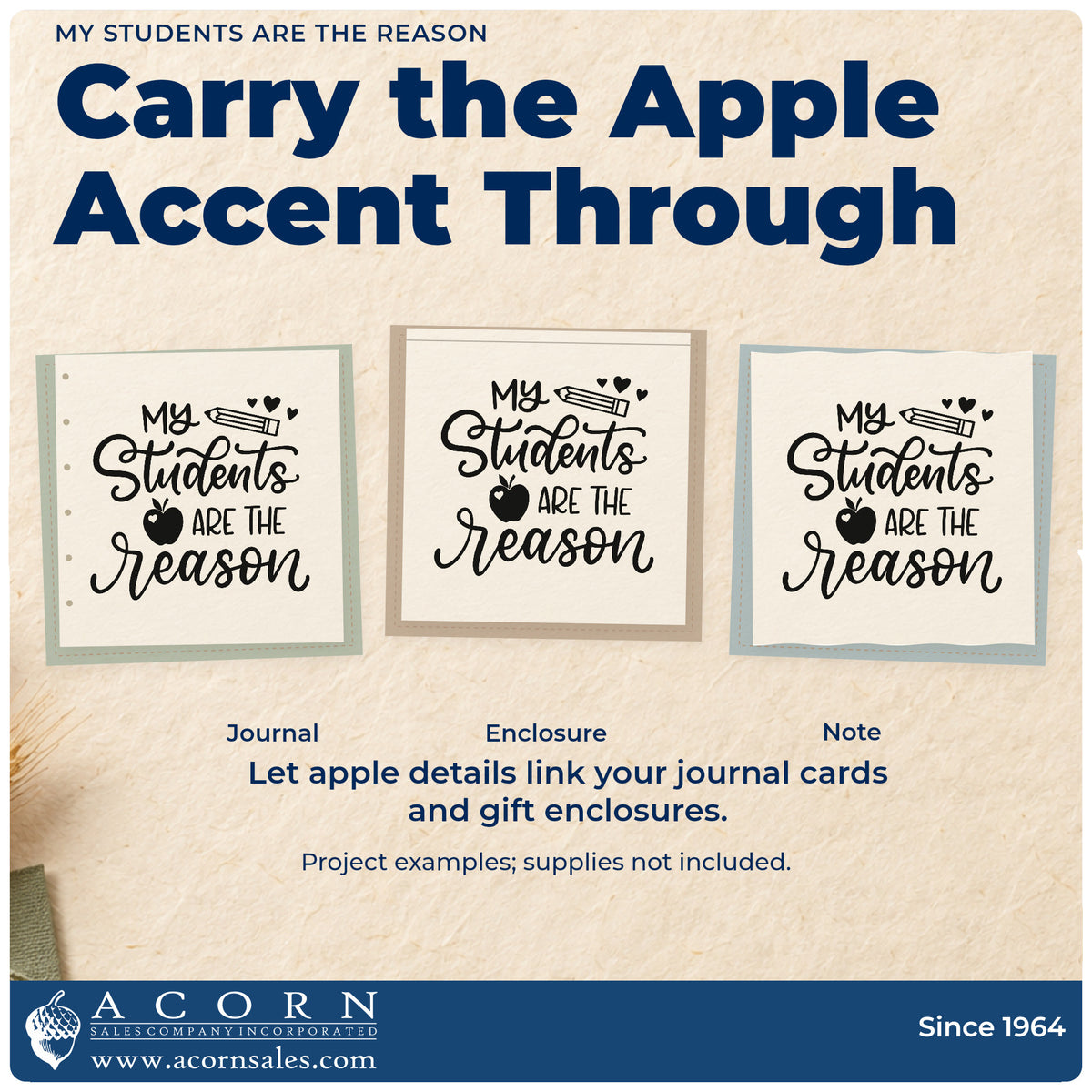 More project ideas and possibilities using the My Students Are The Reason Apple Hand Stamp – Duo.