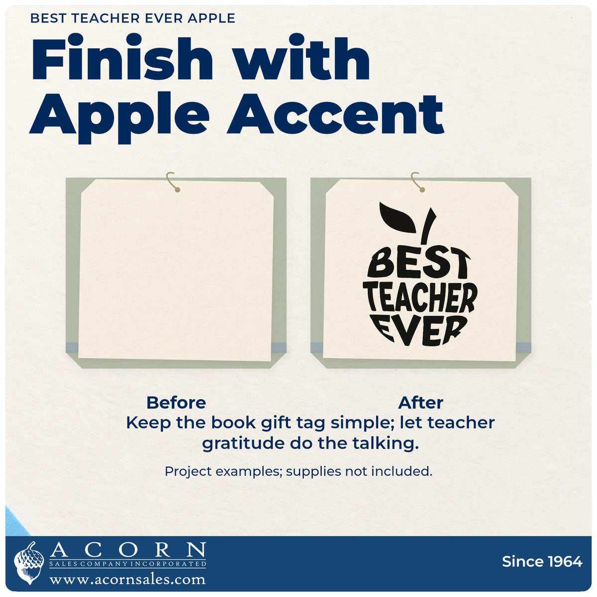 Best Teacher Ever Apple Pre-Inked Stamp – PSI adding the finishing touch to handmade gifts and packaging.