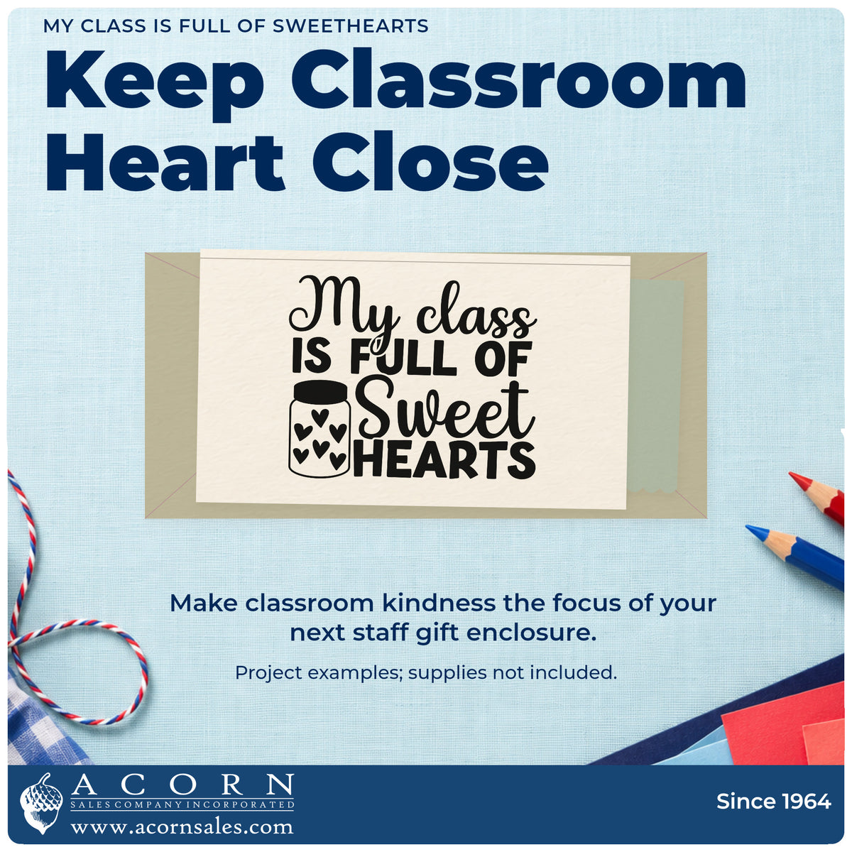 A finished handmade project stamped with the Sweethearts In My Class Heart Jar Self-Inking Stamp, ideal for sweetheart tags.