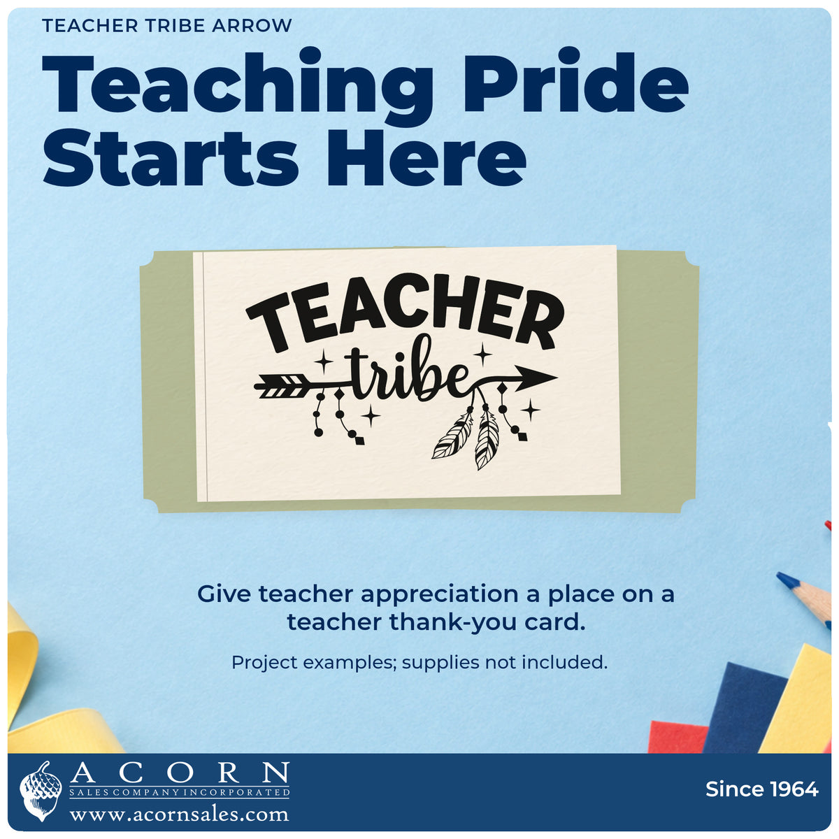 A finished handmade project stamped with the Teacher Tribe Arrow With Cross Premium Wooden Stamp – Vintage Pro, ideal for team retreat tags.