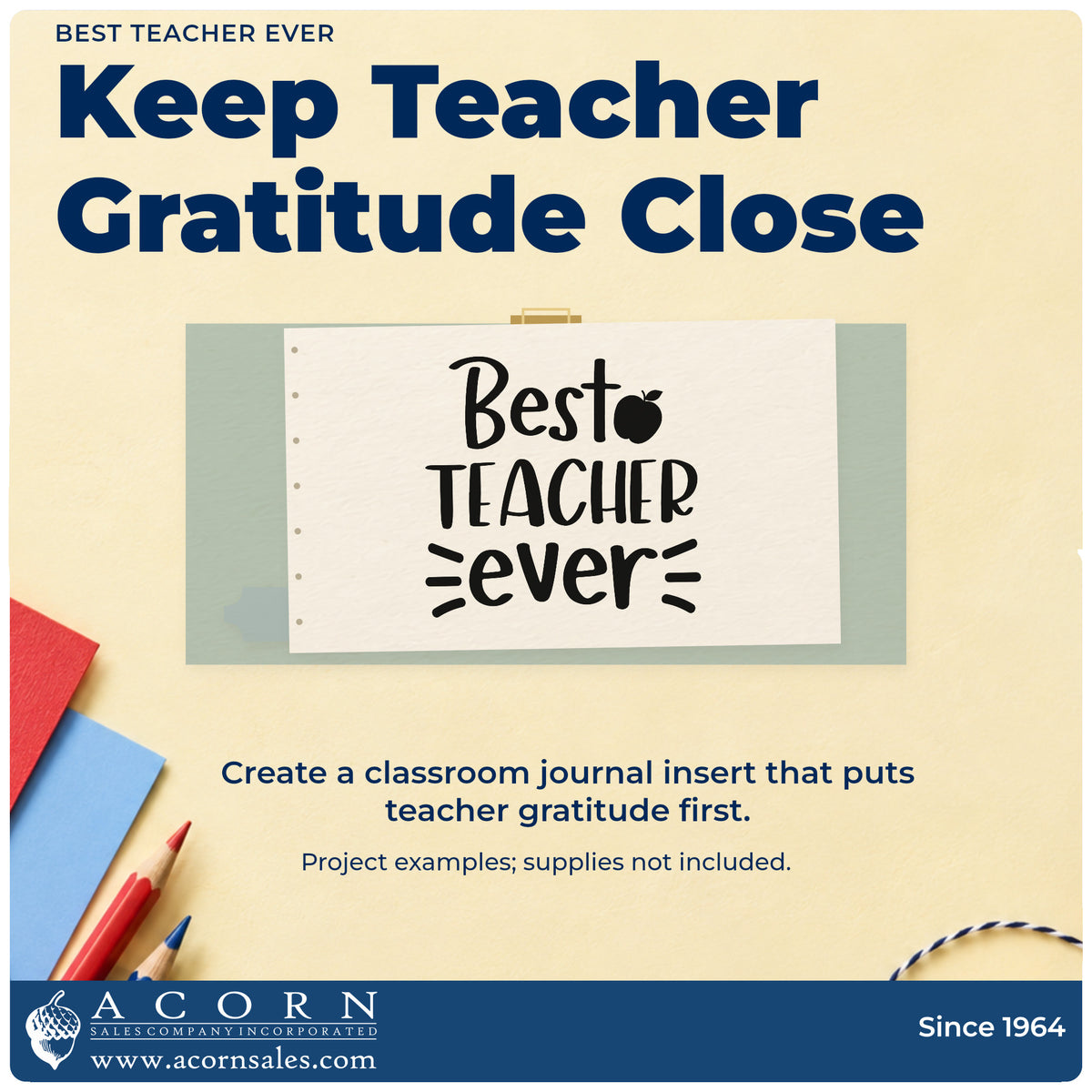 A finished handmade project stamped with the Best Teacher Ever Pre-Inked Stamp – PSI, ideal for simple praise tags.
