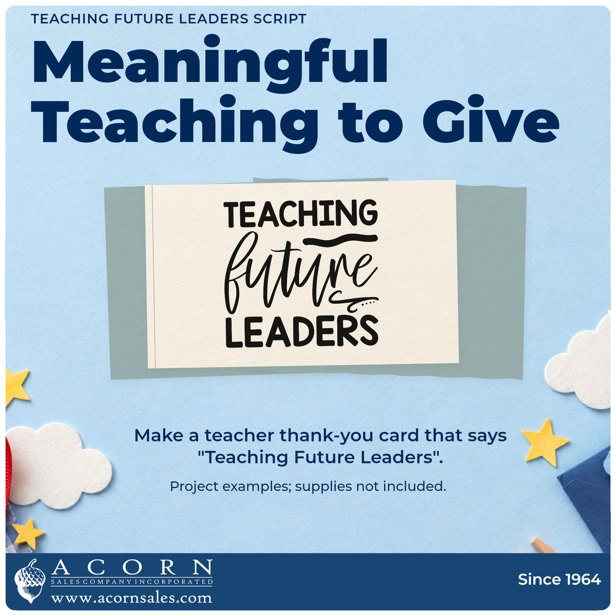 A finished handmade project stamped with the Teaching Future Leaders Script Pre-Inked Stamp – PSI, ideal for prefect badge tags.