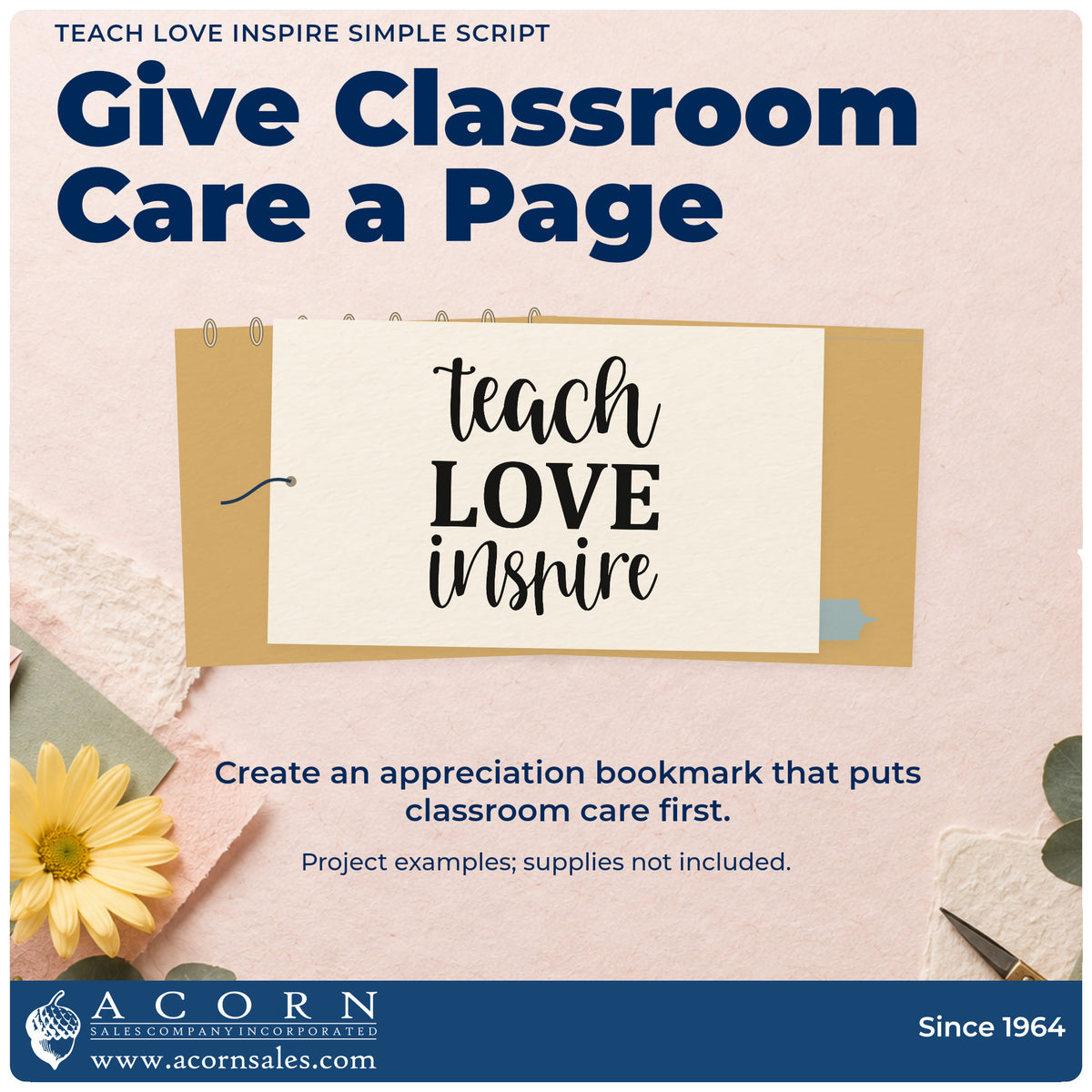 A finished handmade project stamped with the Teach Love Inspire Simple Script Lettering Pre-Inked Stamp – Slim, ideal for certificate tags.