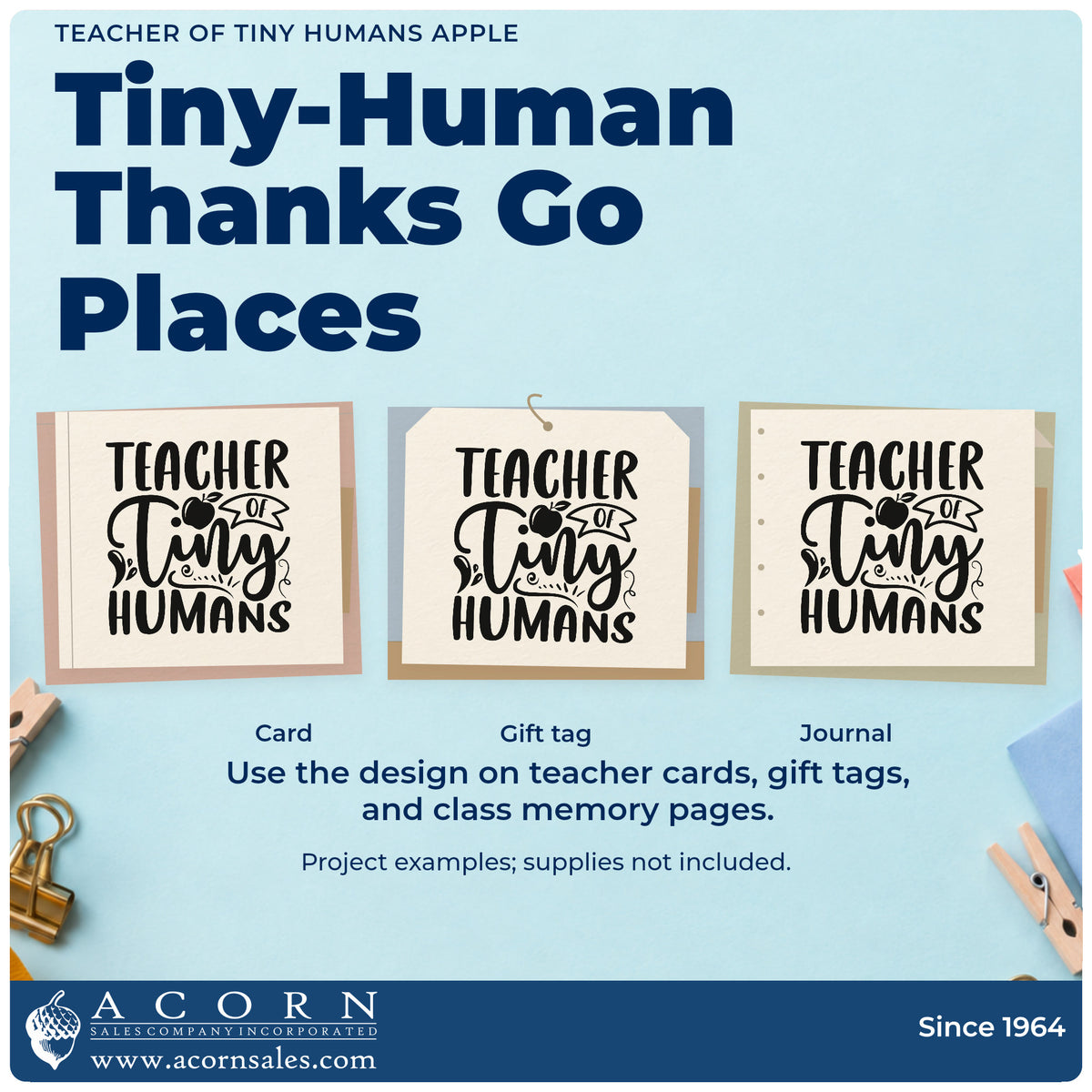 Three project examples made with the Teacher Of Tiny Humans Apple Premium Wooden Stamp – Vintage Pro, including bottle rack labels.