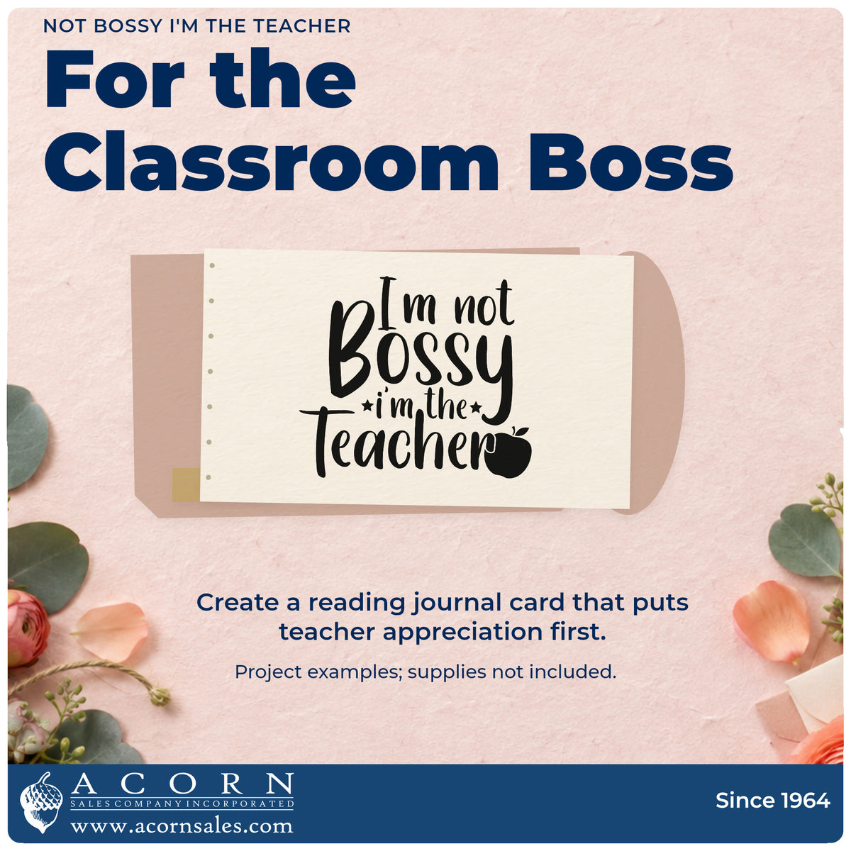 A finished handmade project stamped with the Not Bossy I'm The Teacher Stamp – PSI Pre-Inked, ideal for rota board tags.