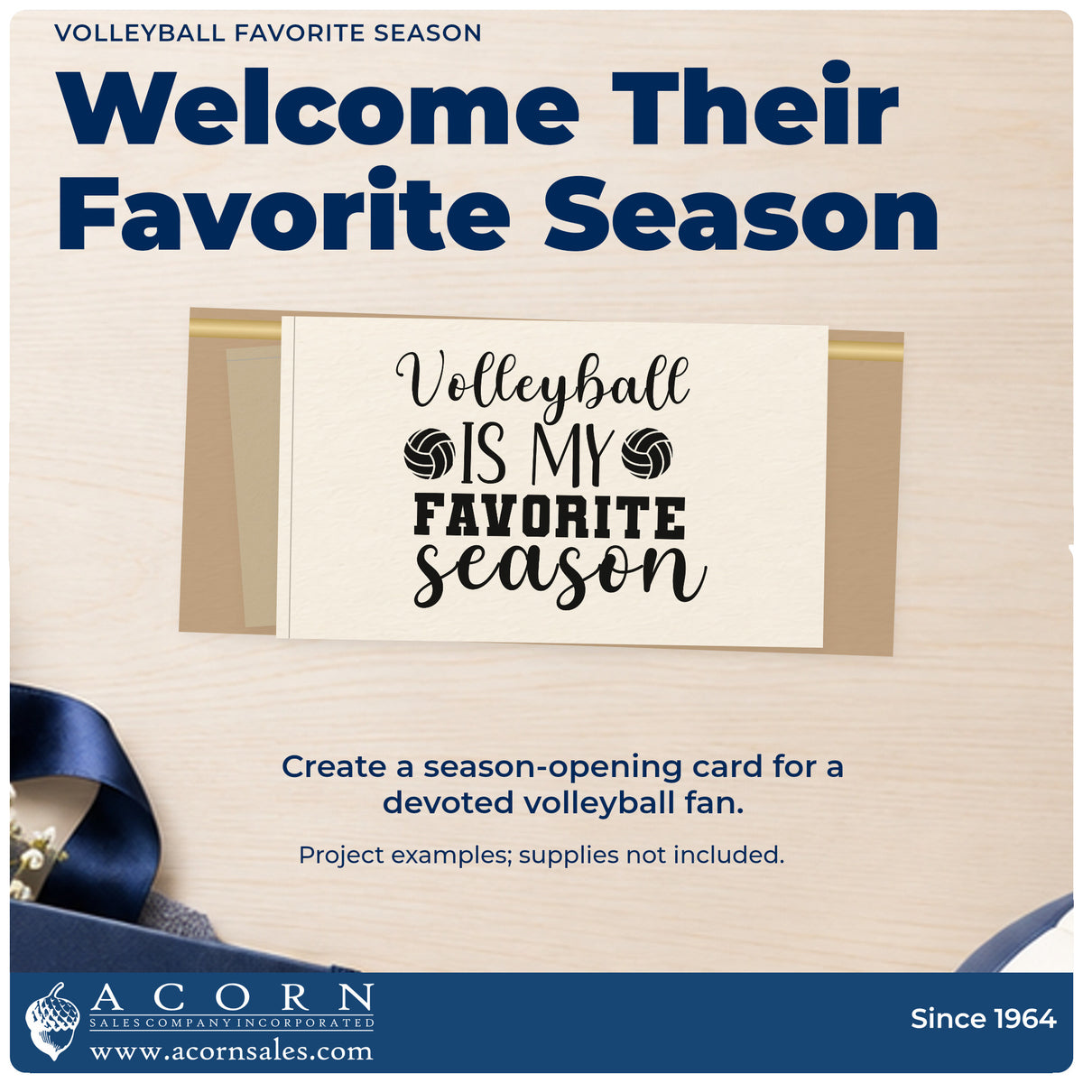 A finished handmade project stamped with the Volleyball Is My Favorite Season Stamp – PSI Pre-Inked, ideal for club signing tags.