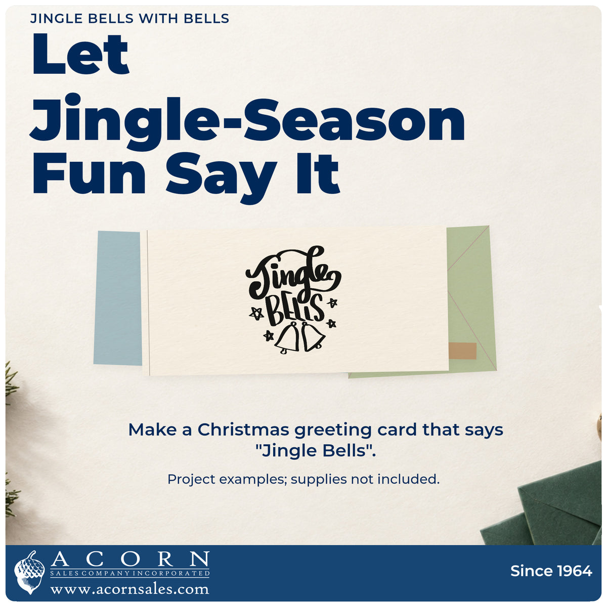 A finished handmade project stamped with the Jingle Bells With Bells Premium Wooden Stamp – Vintage Pro, ideal for concert program art.