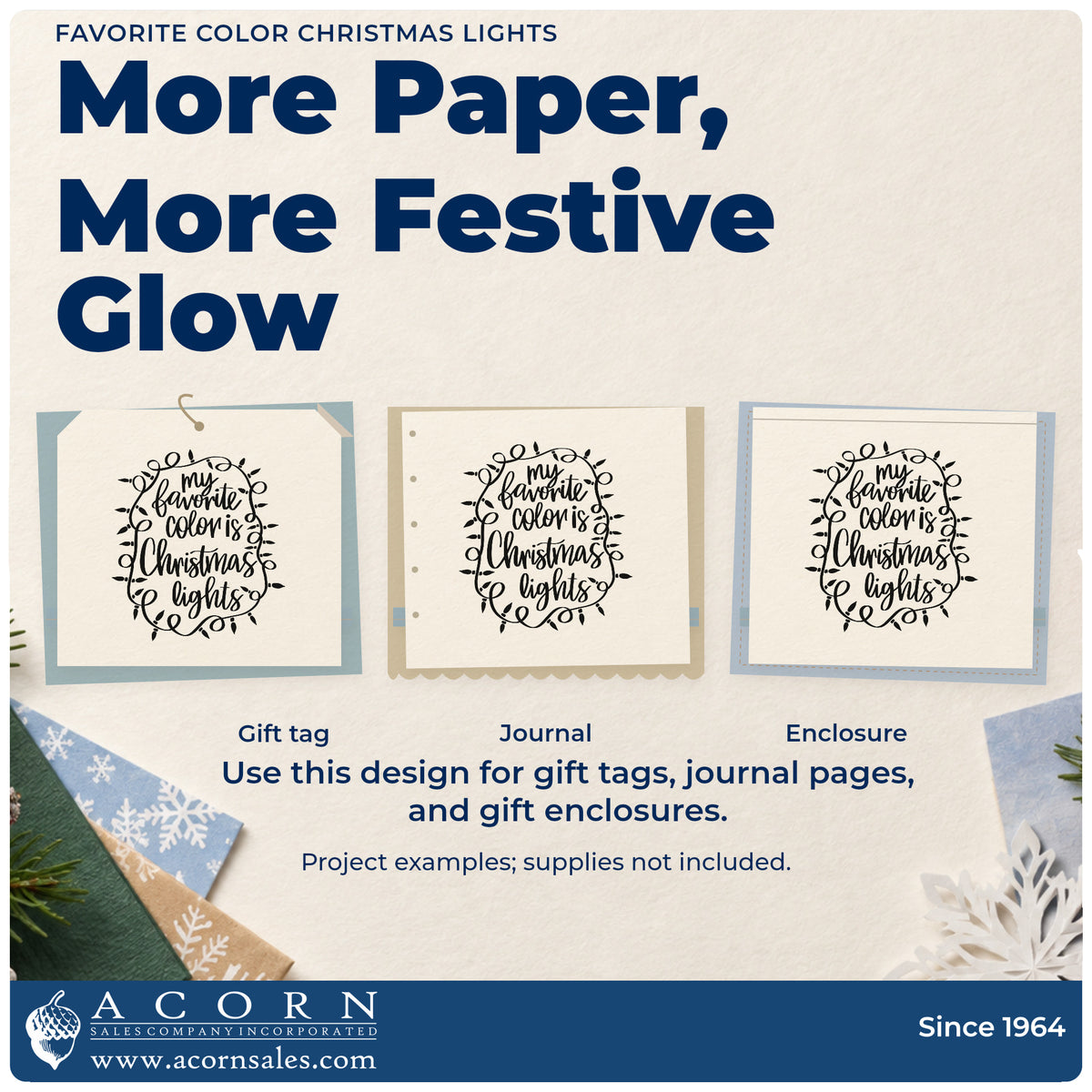 Three project examples made with the Favorite Color Christmas Lights Duo Hand Stamp, including drive route planner.