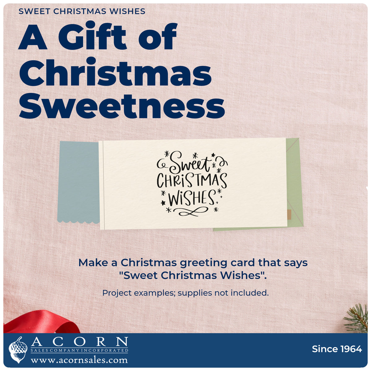 A finished handmade project stamped with the Sweet Christmas Wishes Pre-Inked Stamp – PSI, ideal for candy shop album page.