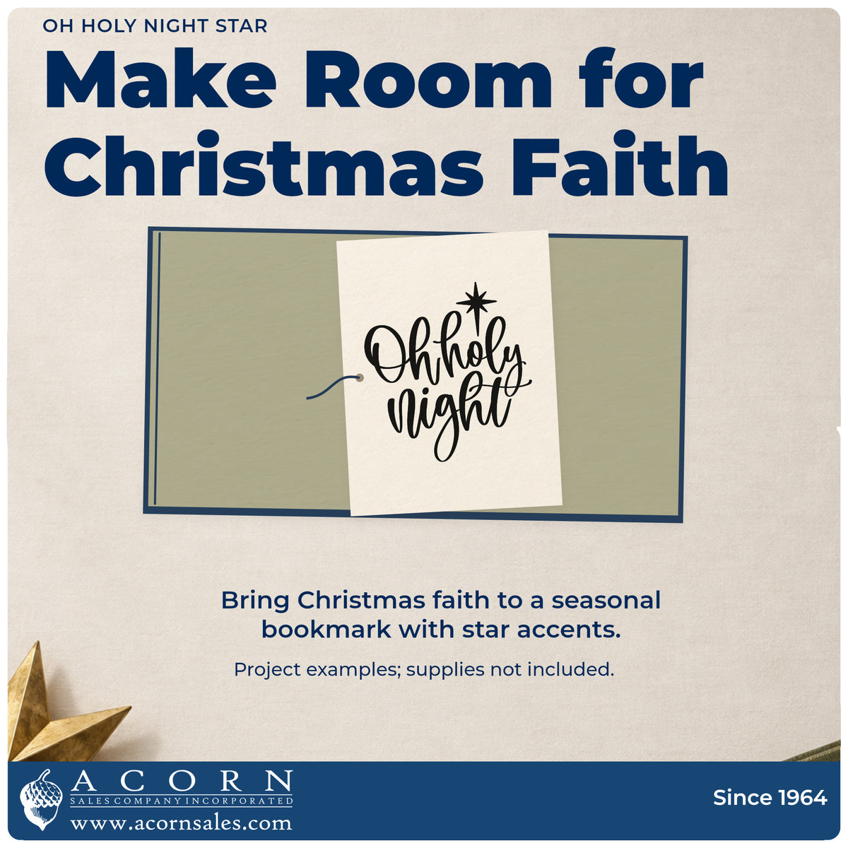A finished handmade project stamped with the Oh Holy Night Stamp – Self-Inking, ideal for recital album page.