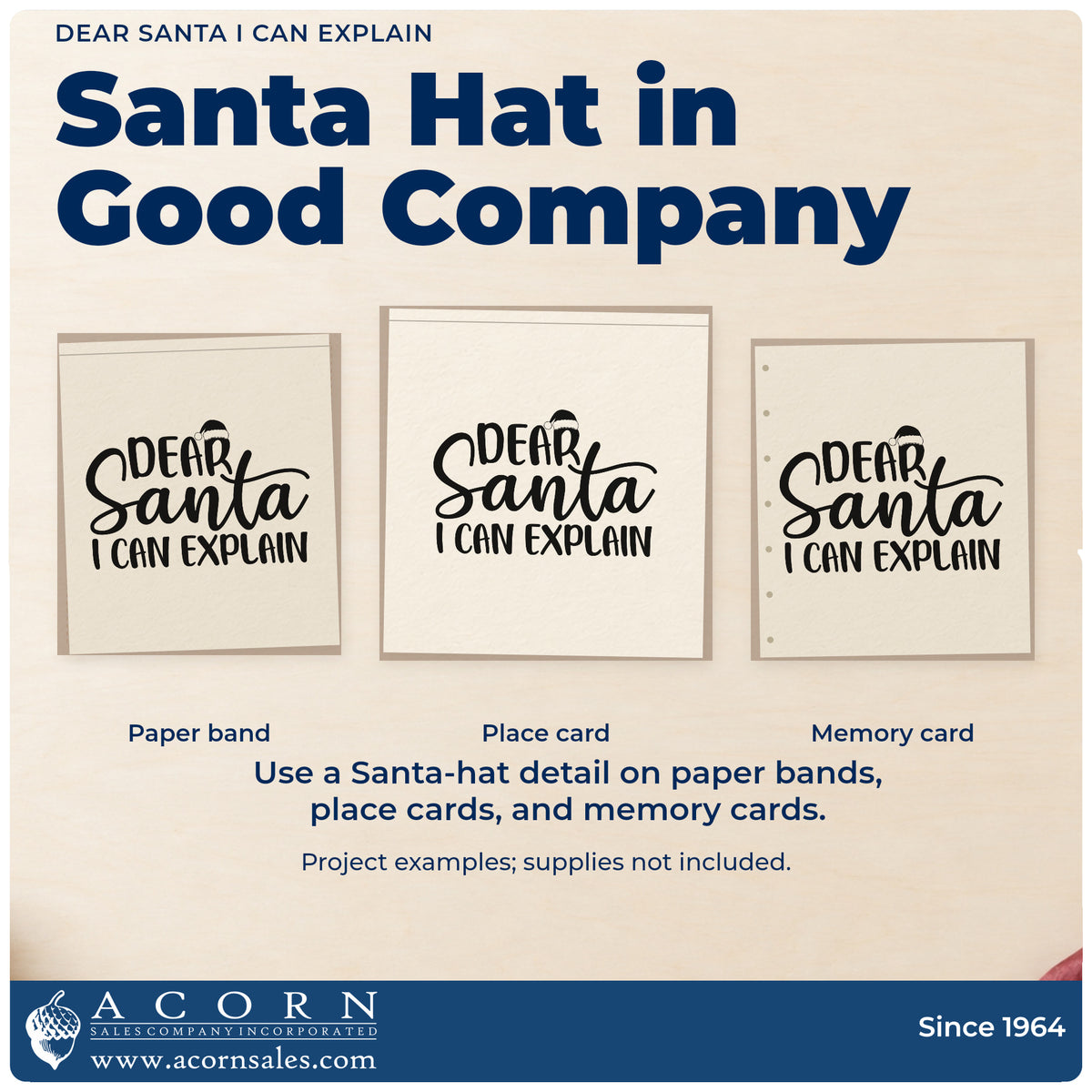 Three project examples made with the Dear Santa I Can Explain PSI Pre-Inked Stamp, including excuse draft sheet.
