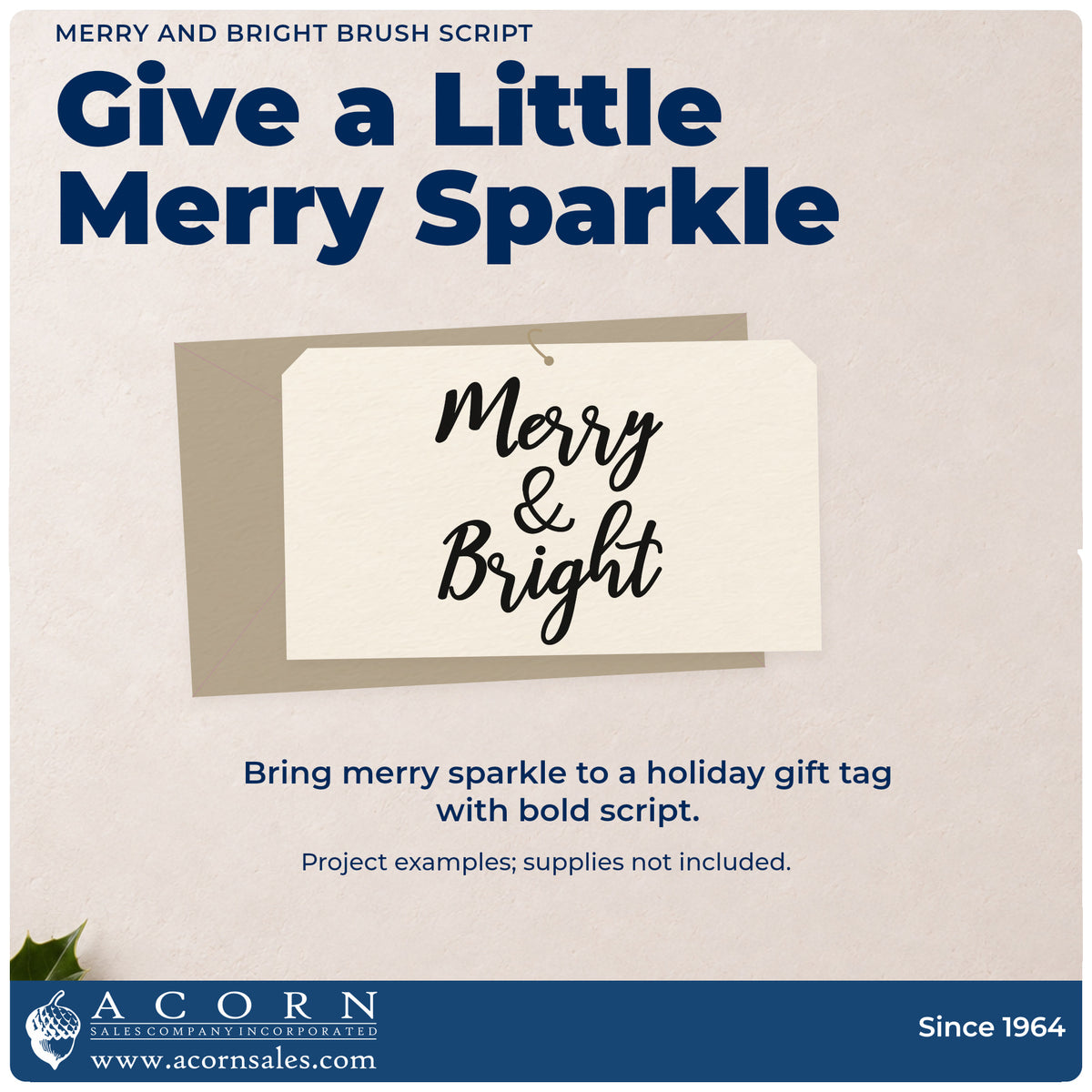 A finished handmade project stamped with the Merry And Bright Brush Script Stamp – Duo Hand, ideal for chalkboard album page.