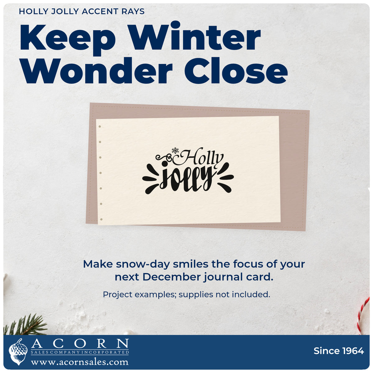 A finished handmade project stamped with the Holly Jolly Accent Rays Snowflakes Craft Stamp – Self-Inking, ideal for sunburst album page.