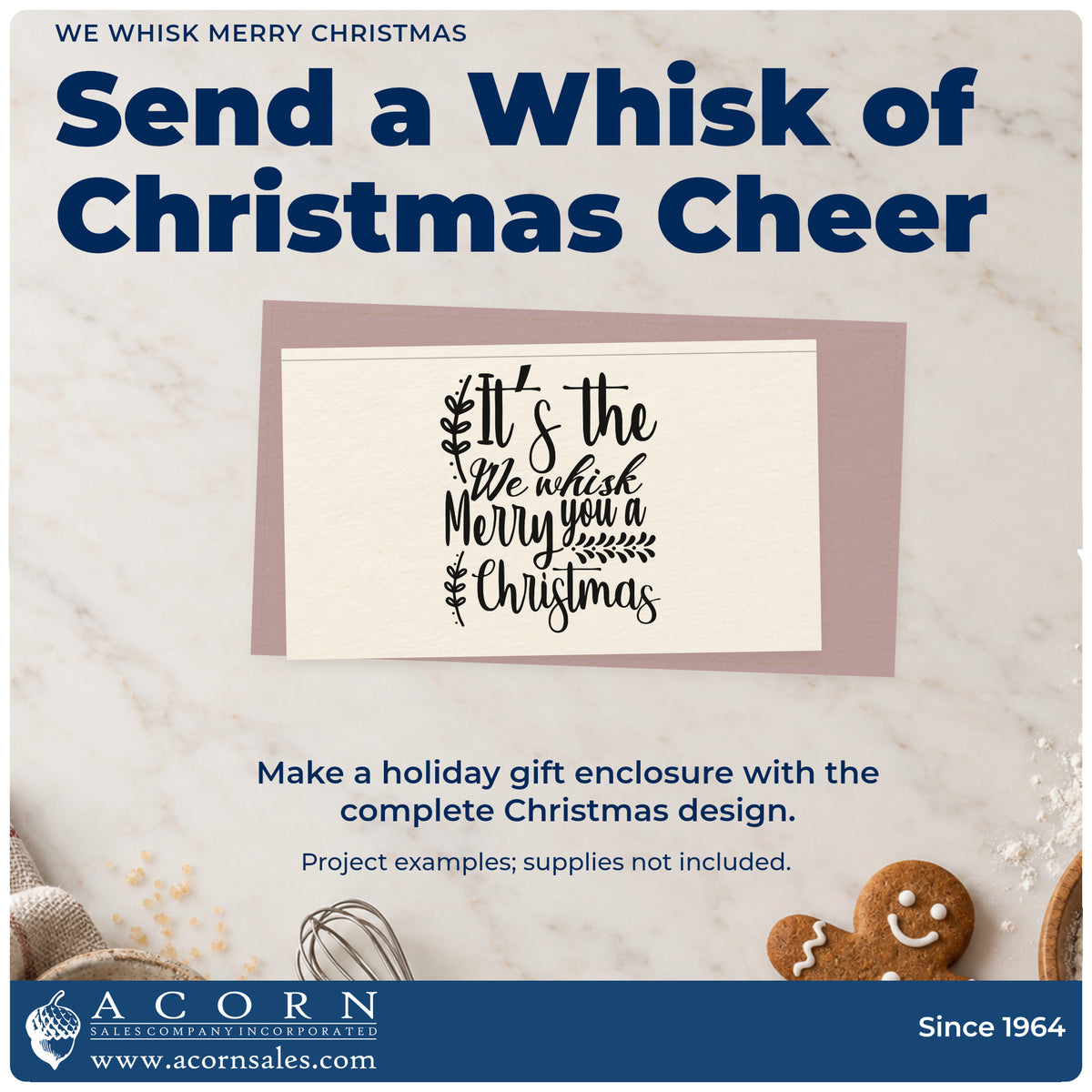 A finished handmade project stamped with the We Whisk Merry Christmas Stamp – Premium Vintage Pro Wooden, ideal for recipe test album.