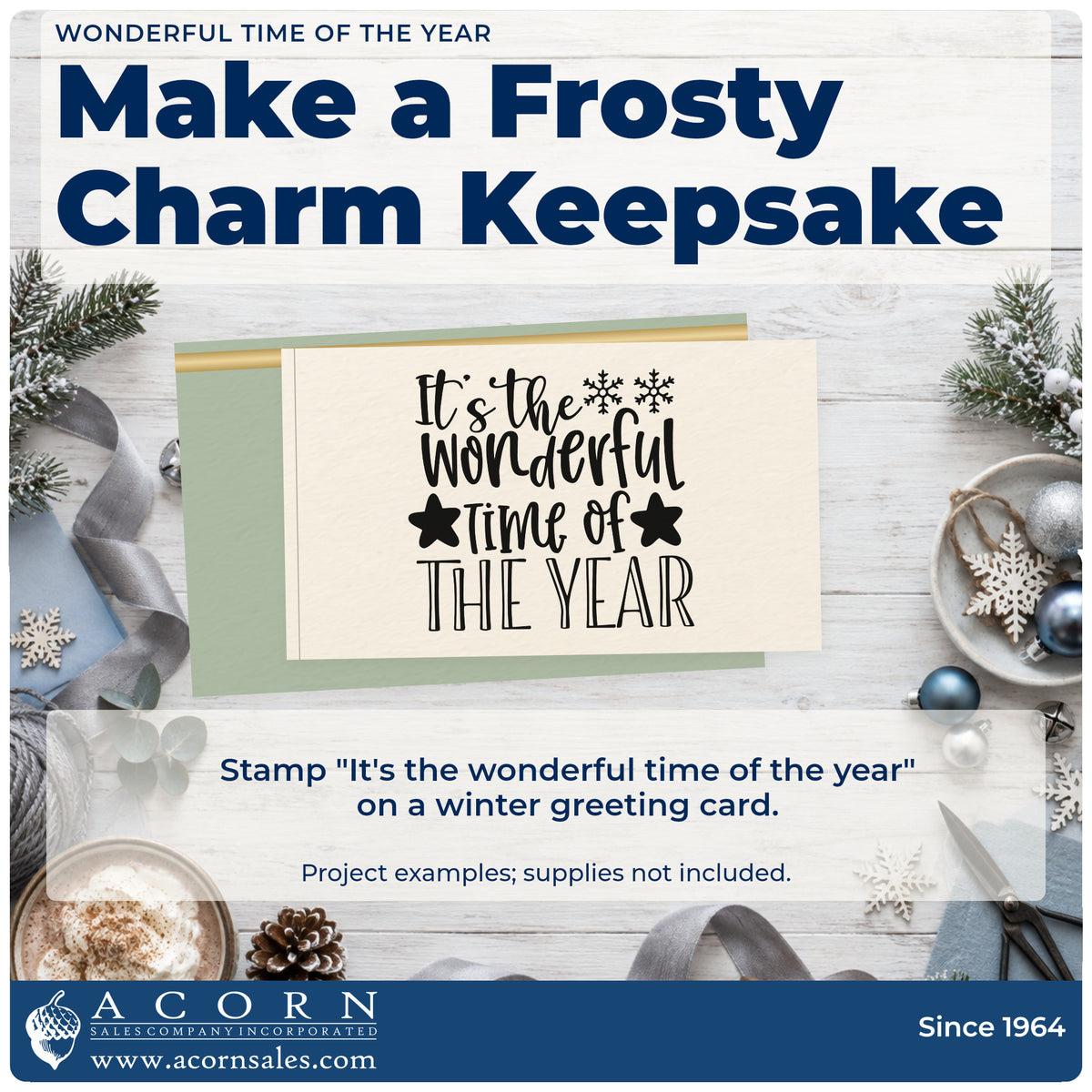 A finished handmade project stamped with the It's The Wonderful Time Of The Year Pre-Inked Stamp – PSI, ideal for stars cards.