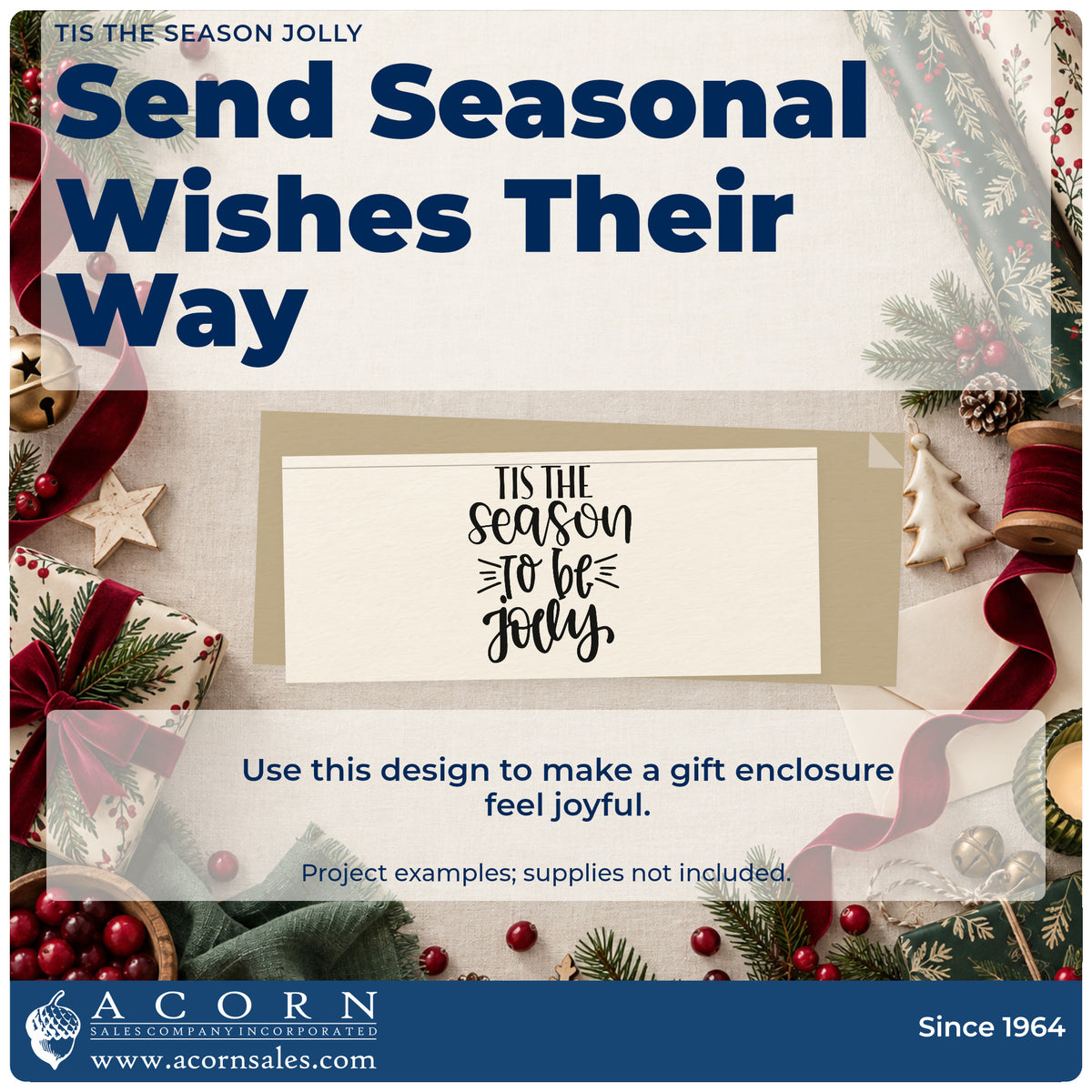 A finished handmade project stamped with the Tis The Season Jolly Lettering Hand Stamp – Duo, ideal for key point album page.