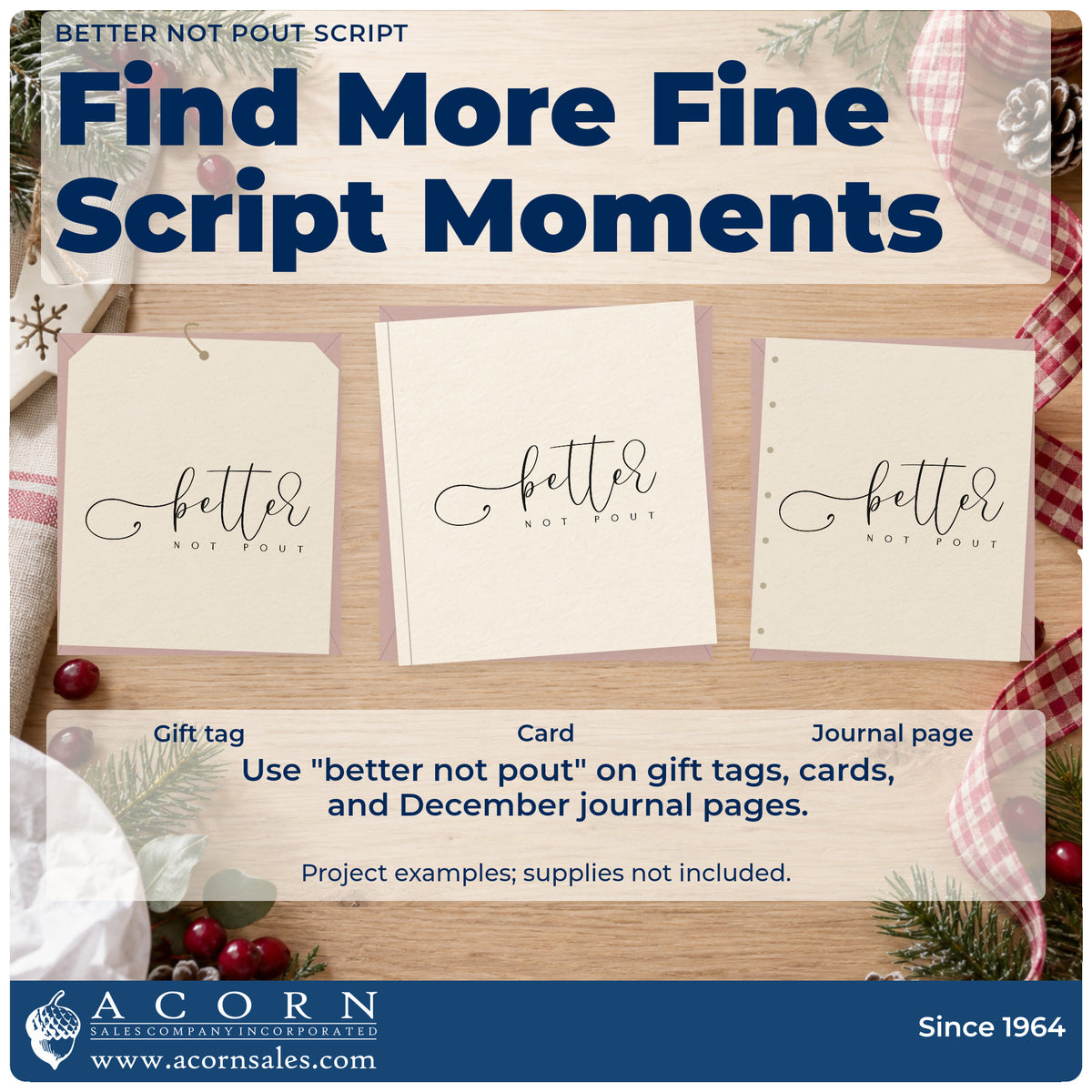 Three project examples made with the Better Not Pout Letter Art Pre-Inked Stamp – Slim, including session plan sheet.