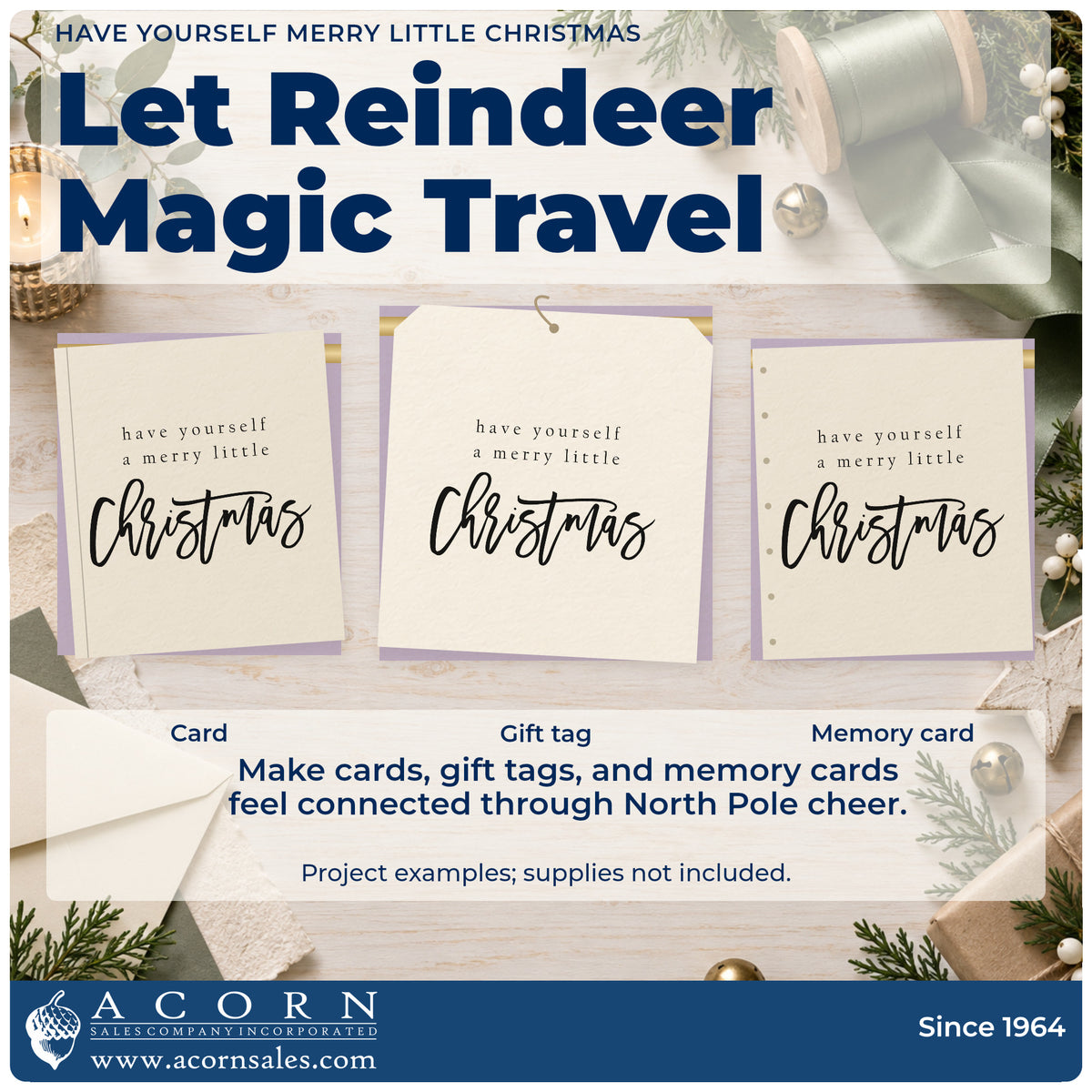 Three project examples made with the Have Yourself A Merry Little Christmas Script Lettering Premium Wooden Stamp – Vintage Pro, including stroke drill sheet.