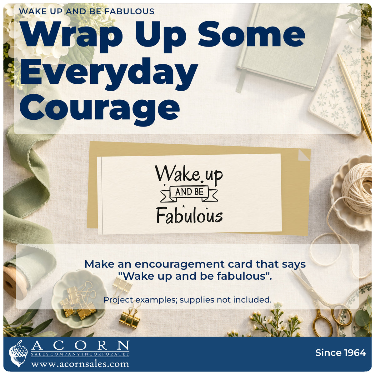 A finished handmade project stamped with the Premium Wooden Wake Up And Be Fabulous With Stars Stamp – Vintage Pro, ideal for getting ready album page.